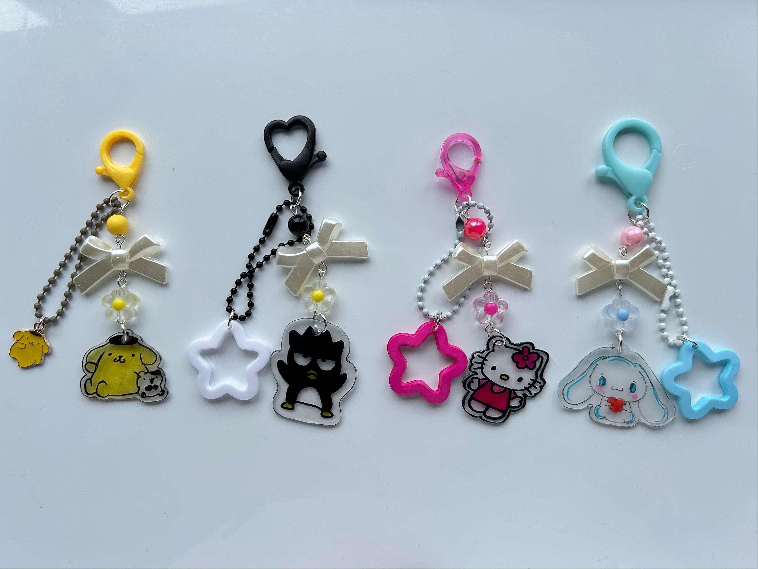 HANDMADE Cute Hand Drawn Shrinky Dink Sanrio Themed Keychains - Beadsbylillixx