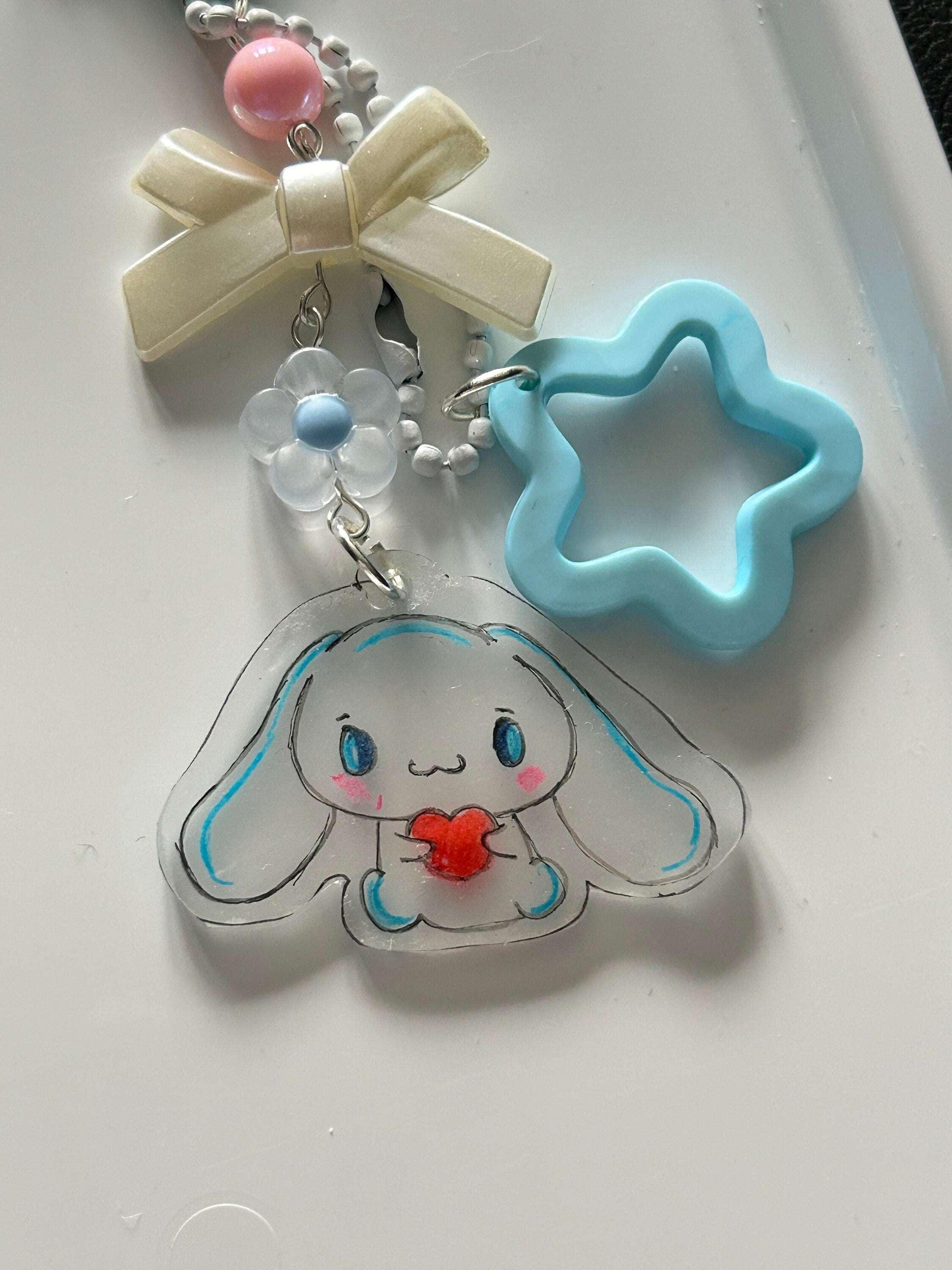 HANDMADE Cute Hand Drawn Shrinky Dink Sanrio Themed Keychains - Beadsbylillixx