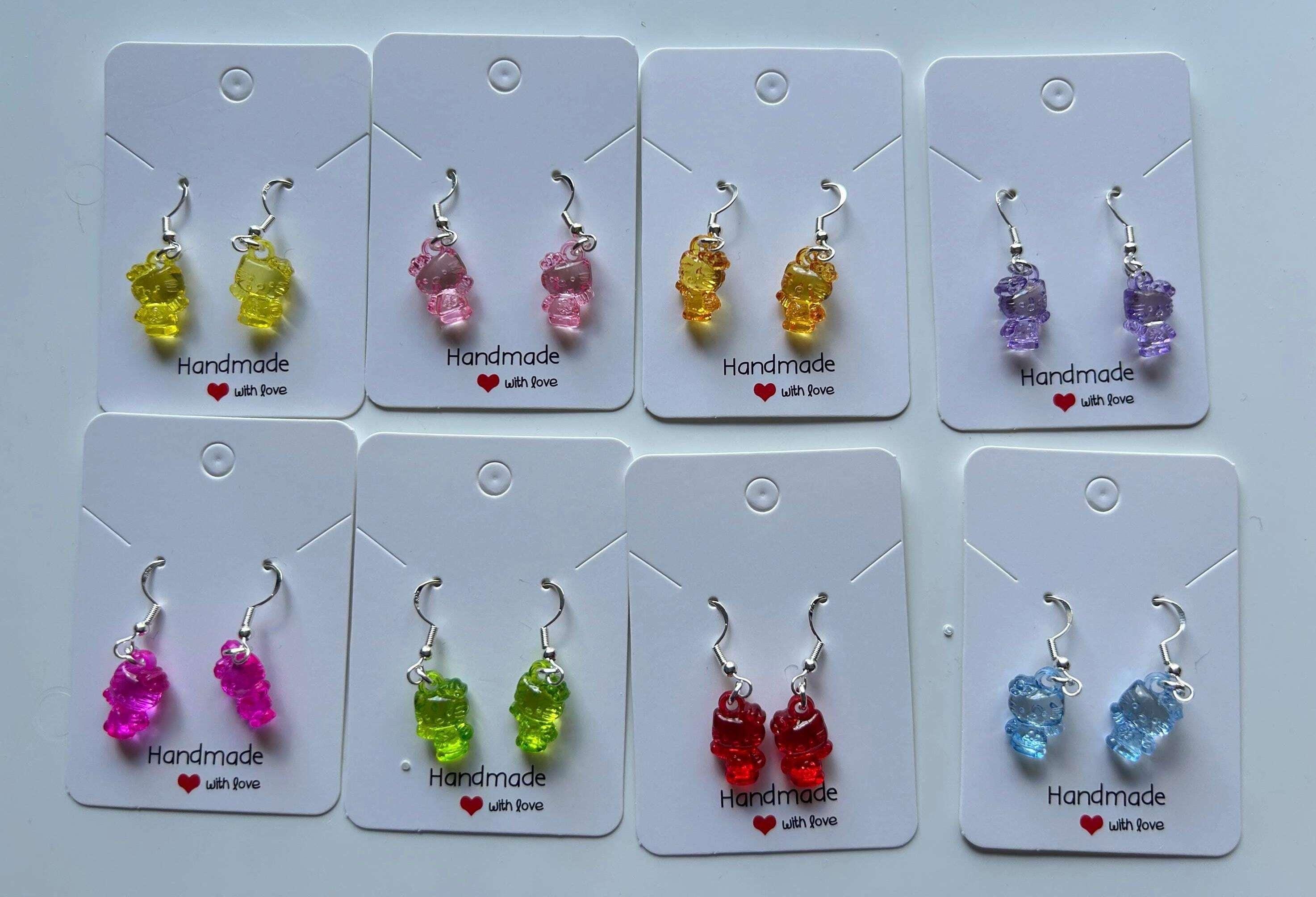 Handmade Cute Hello kitty Themed Sterling Silver Earrings - Beadsbylillixx