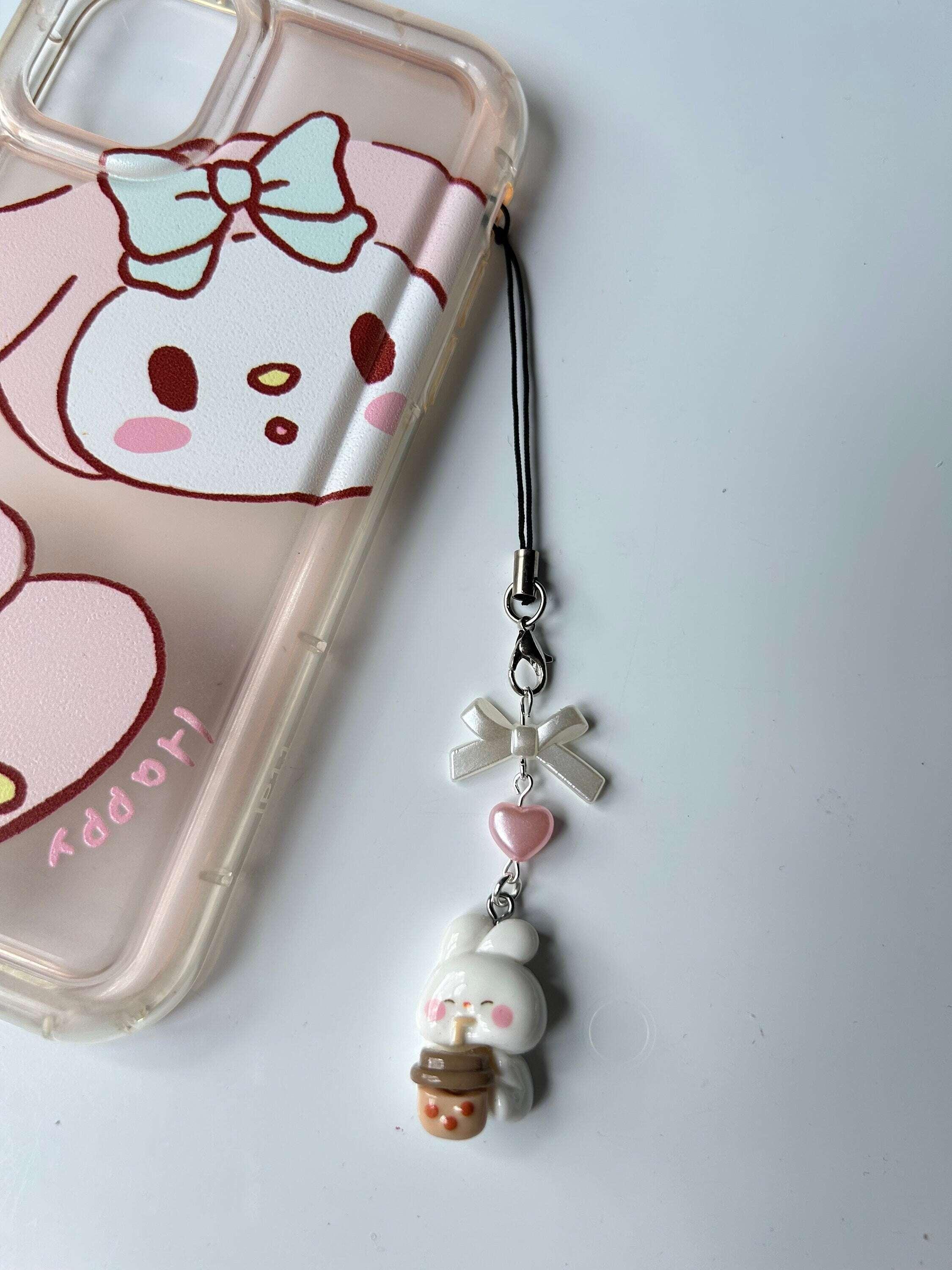 HANDMADE Cute Kawaii Boba Tea Bunny and Bears Phone Charms - Beadsbylillixx