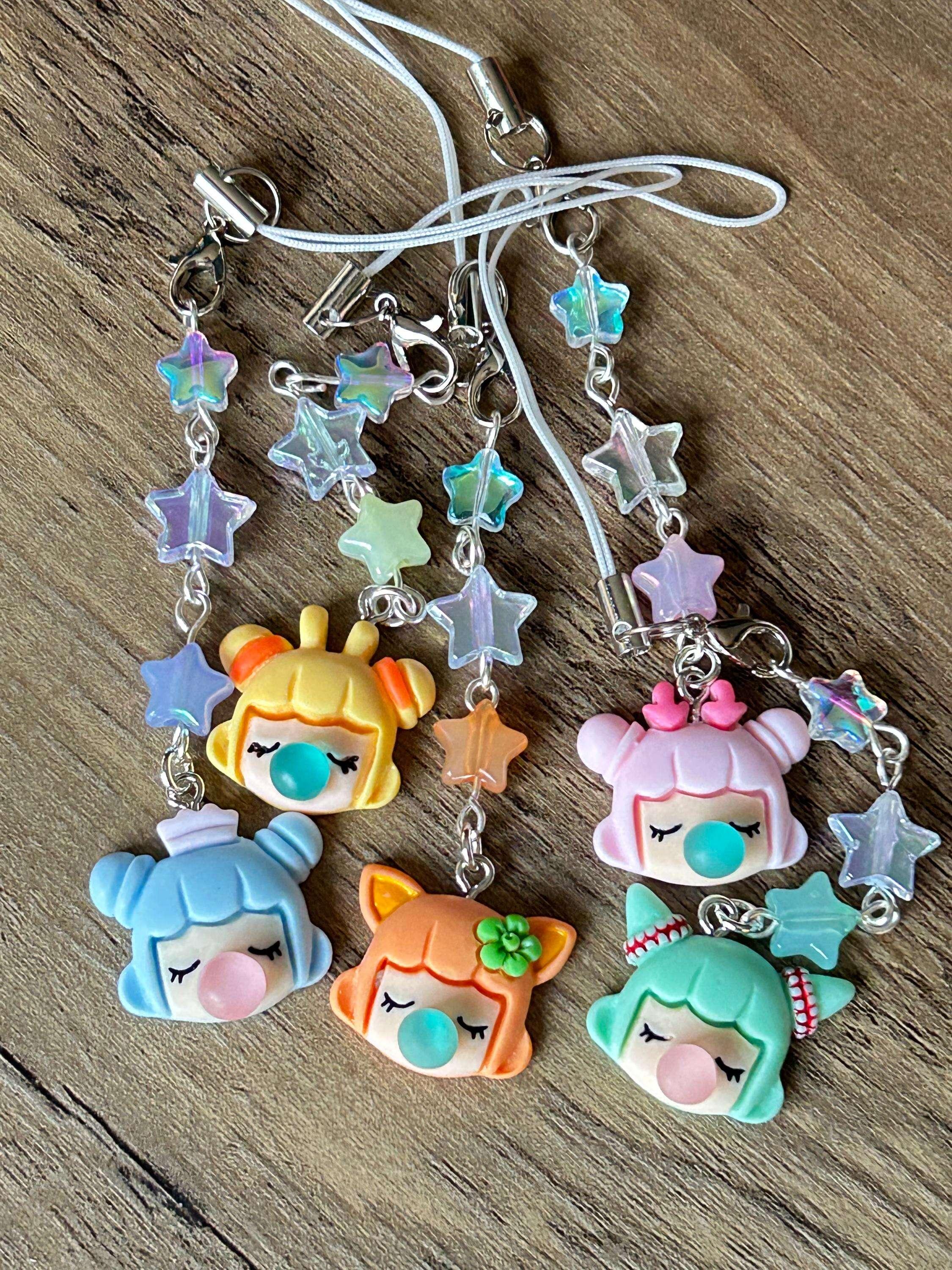 HANDMADE Cute Kawaii Bubblegum Girl Phone Charms - Beadsbylillixx