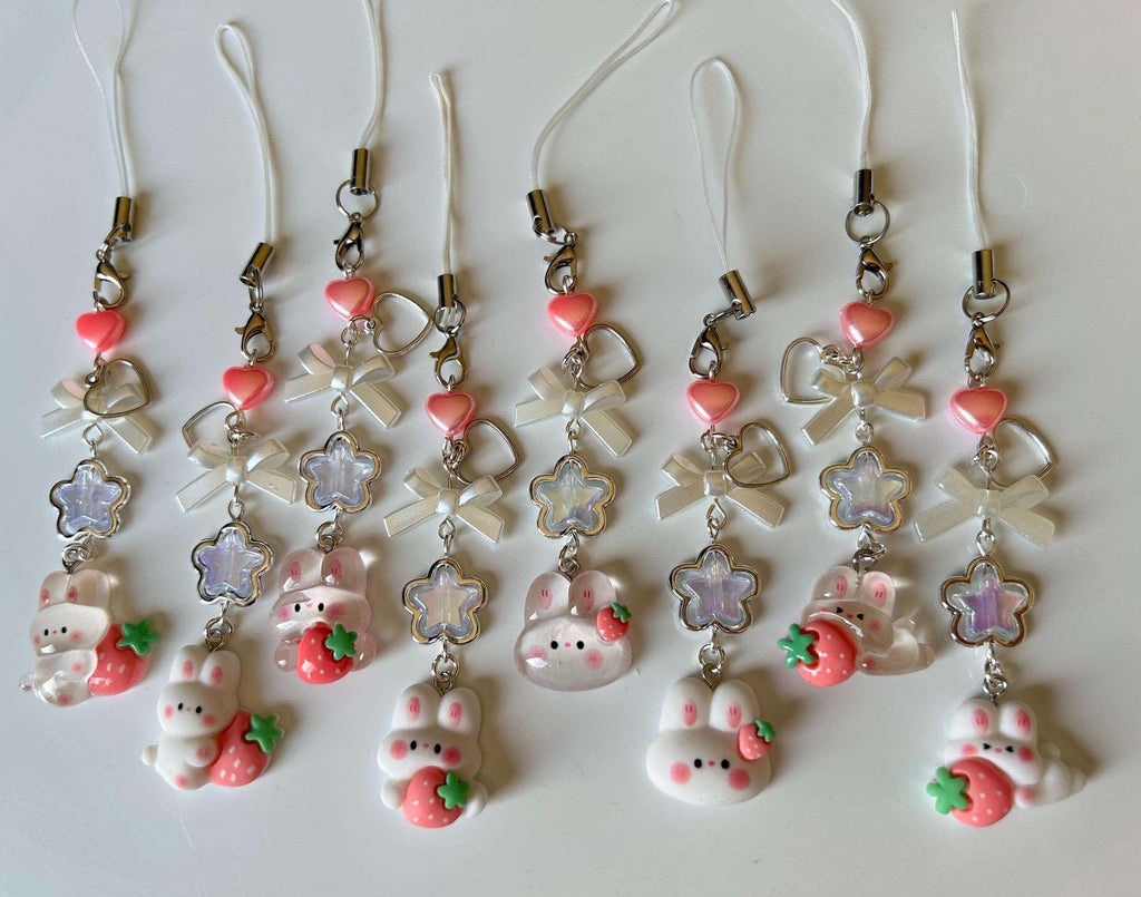 HANDMADE Cute Kawaii Bunny Phone Charms - Beadsbylillixx