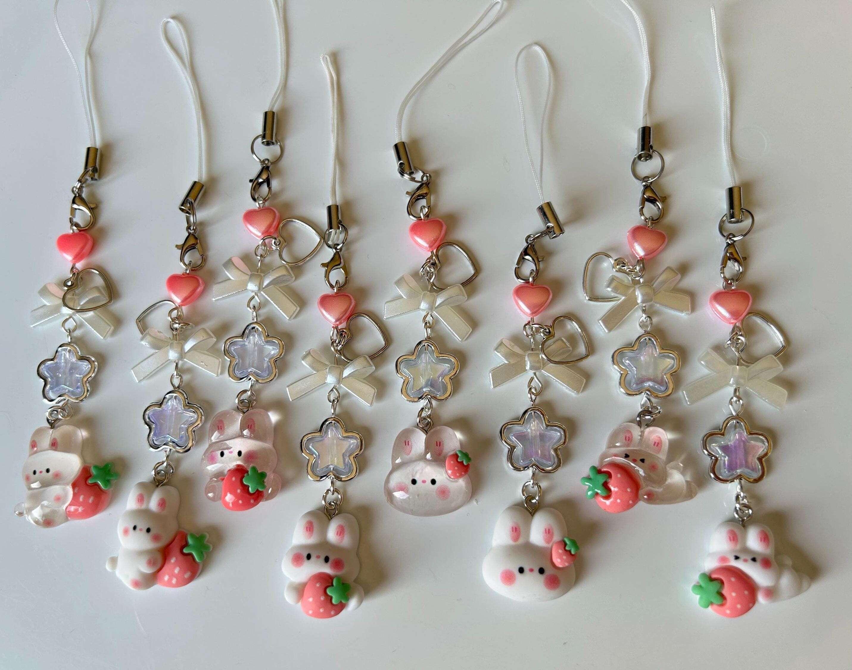 HANDMADE Cute Kawaii Bunny Phone Charms - Beadsbylillixx