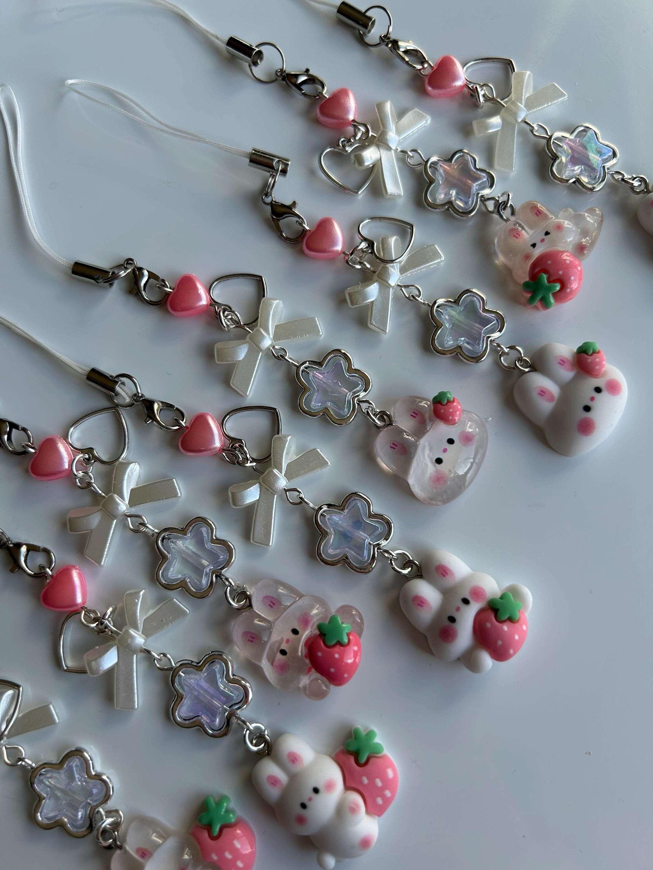 HANDMADE Cute Kawaii Bunny Phone Charms - Beadsbylillixx