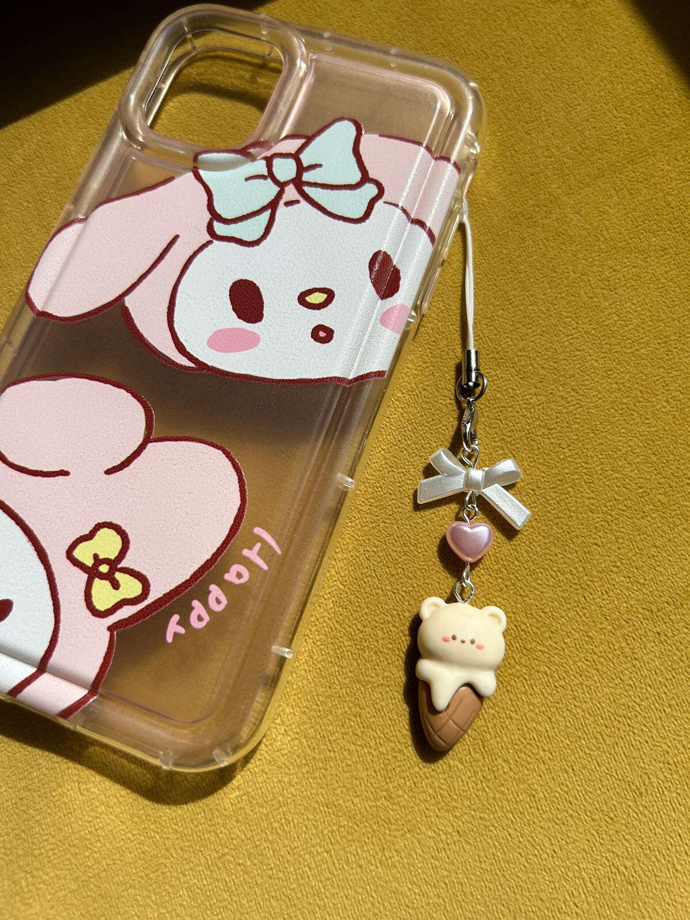 HANDMADE Cute Kawaii Choco Bunny and Bear Ice Cream Phone Charms - Beadsbylillixx