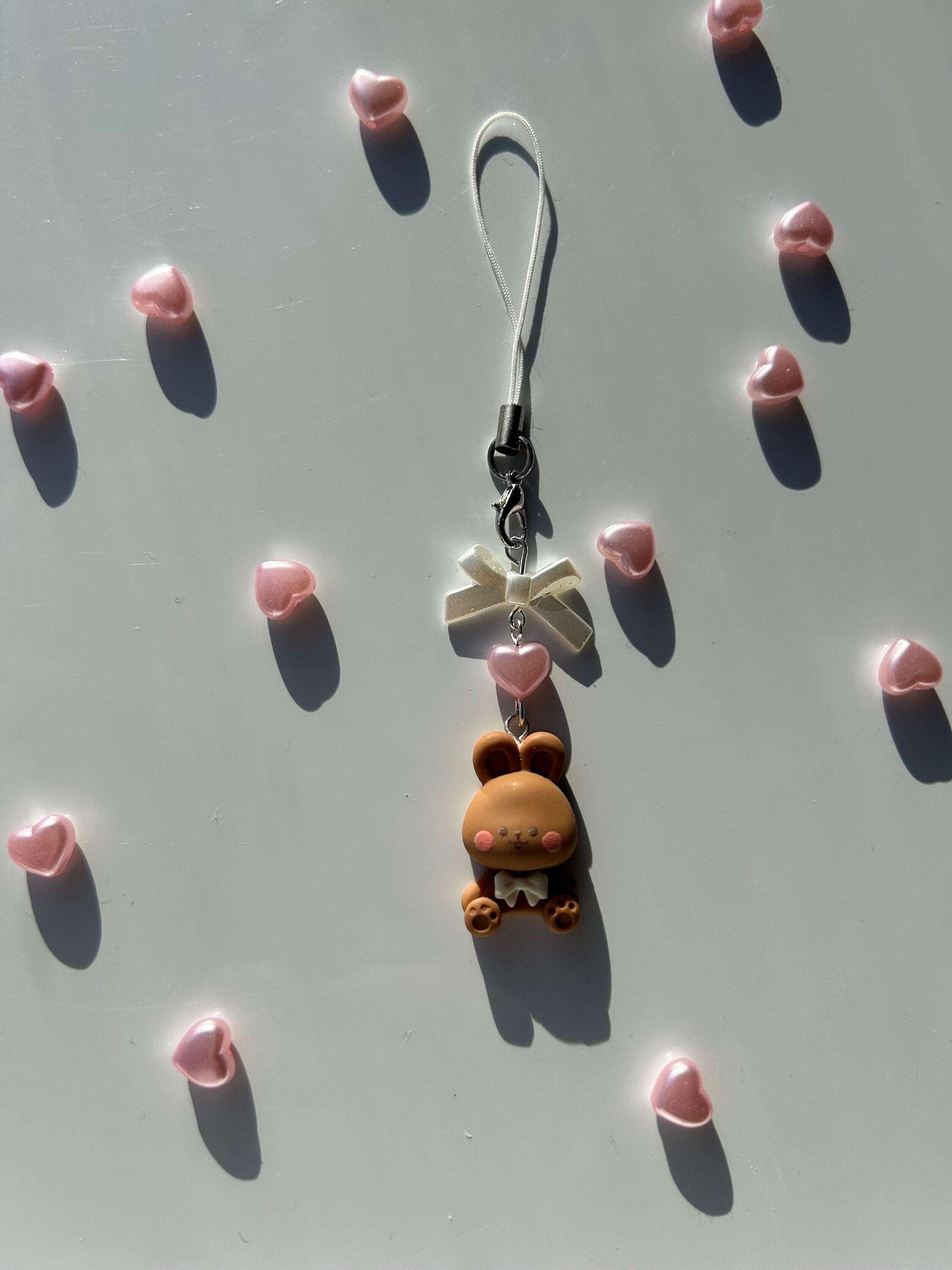 HANDMADE Cute Kawaii Choco Bunny and Bears Phone Charms - Beadsbylillixx