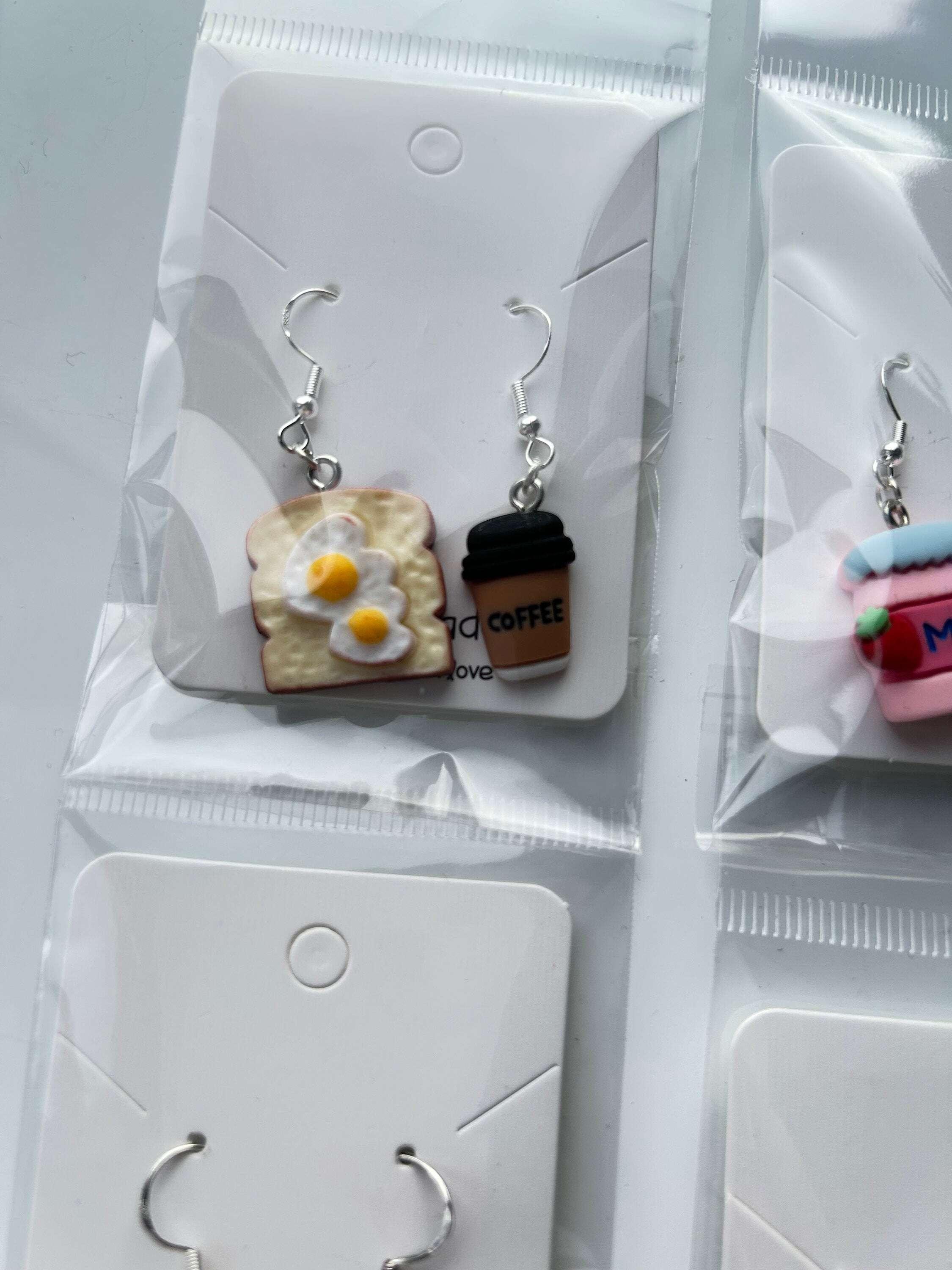 Handmade Cute Kawaii Food and Drink Sterling Silver Earrings - Beadsbylillixx
