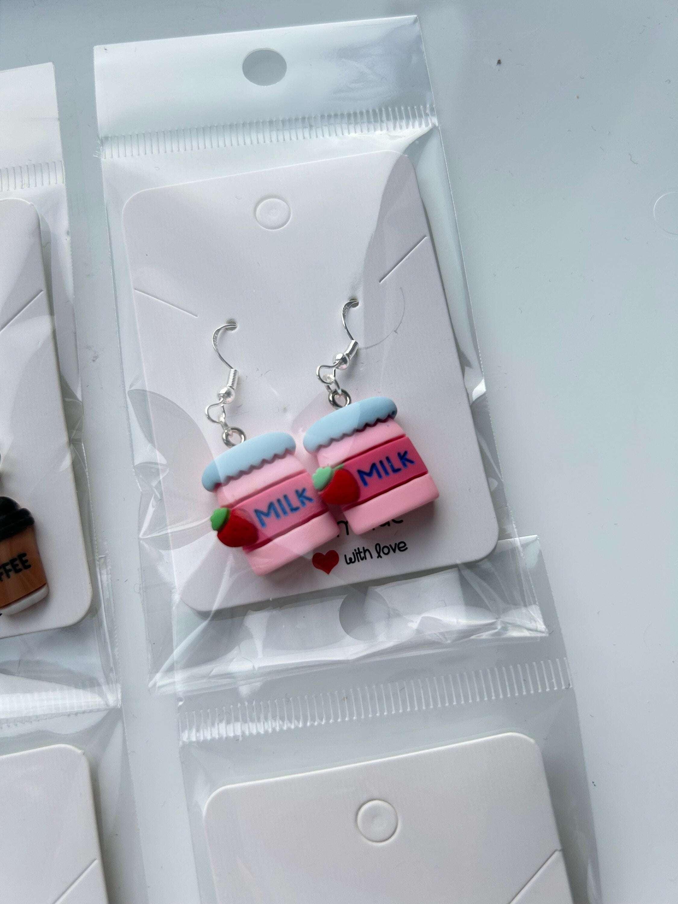 Handmade Cute Kawaii Food and Drink Sterling Silver Earrings - Beadsbylillixx