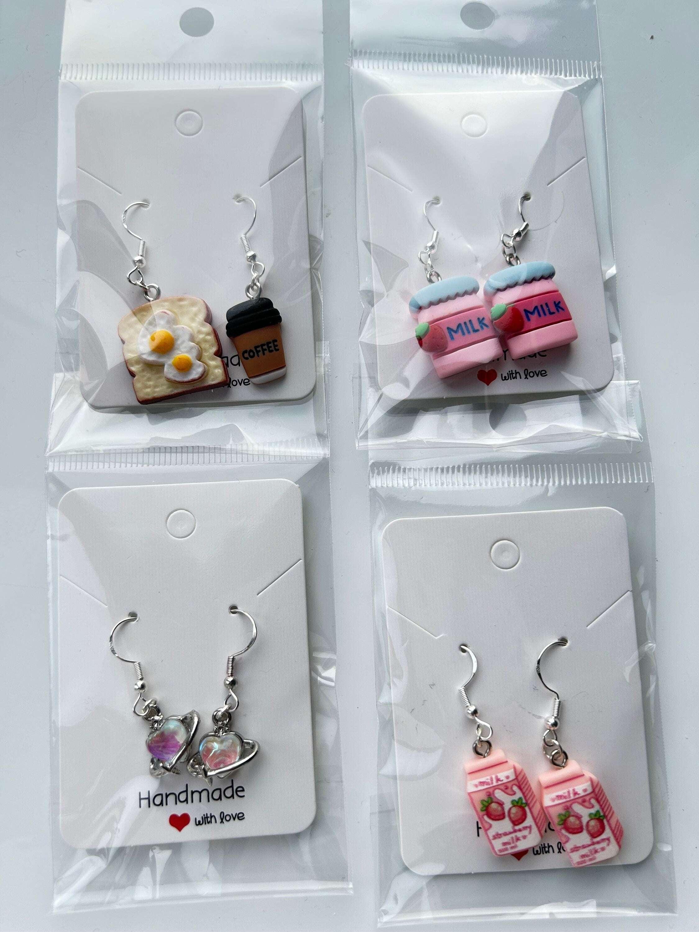 Handmade Cute Kawaii Food and Drink Sterling Silver Earrings - Beadsbylillixx