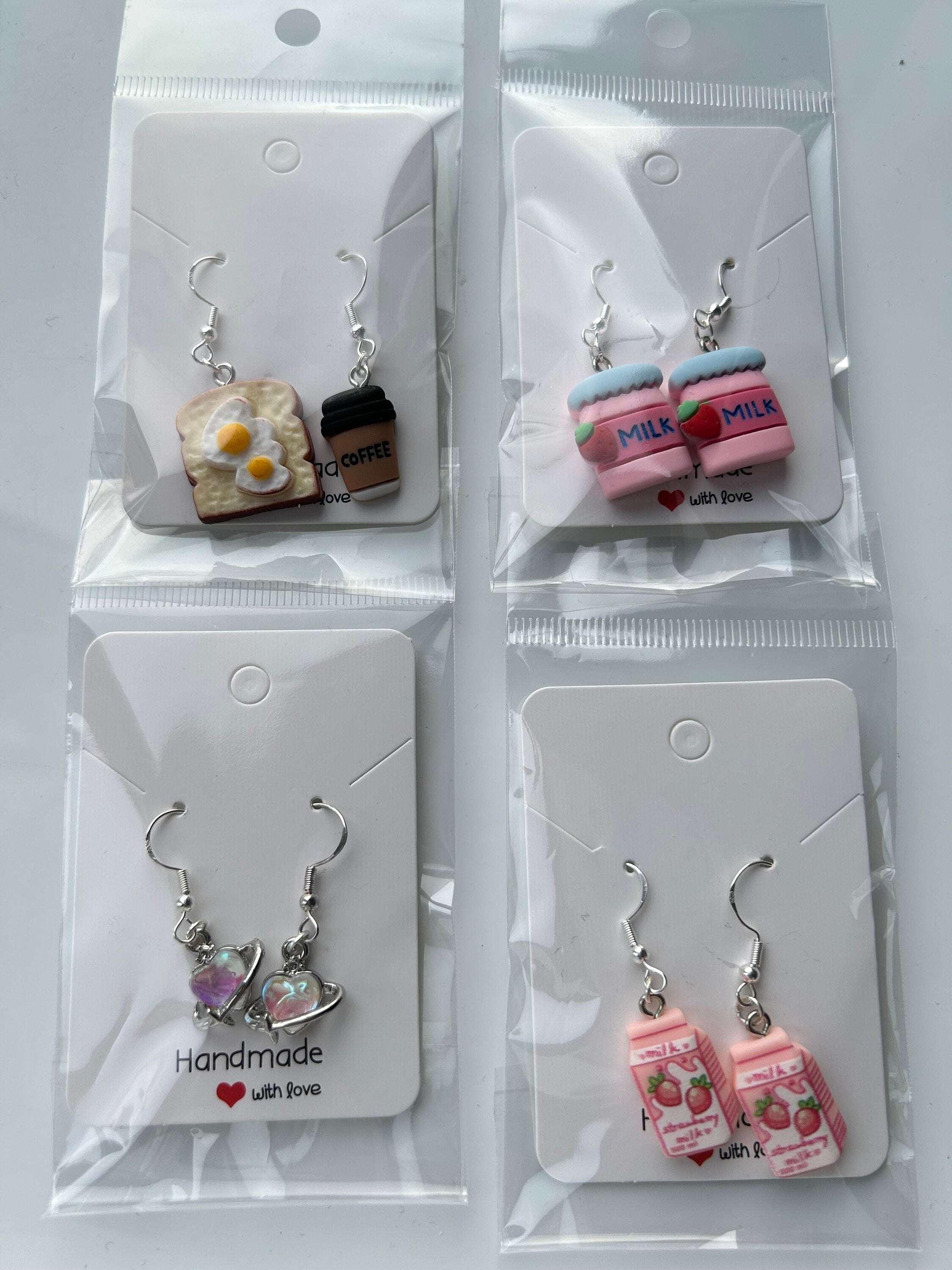 Handmade Cute Kawaii Food and Drink Sterling Silver Earrings - Beadsbylillixx