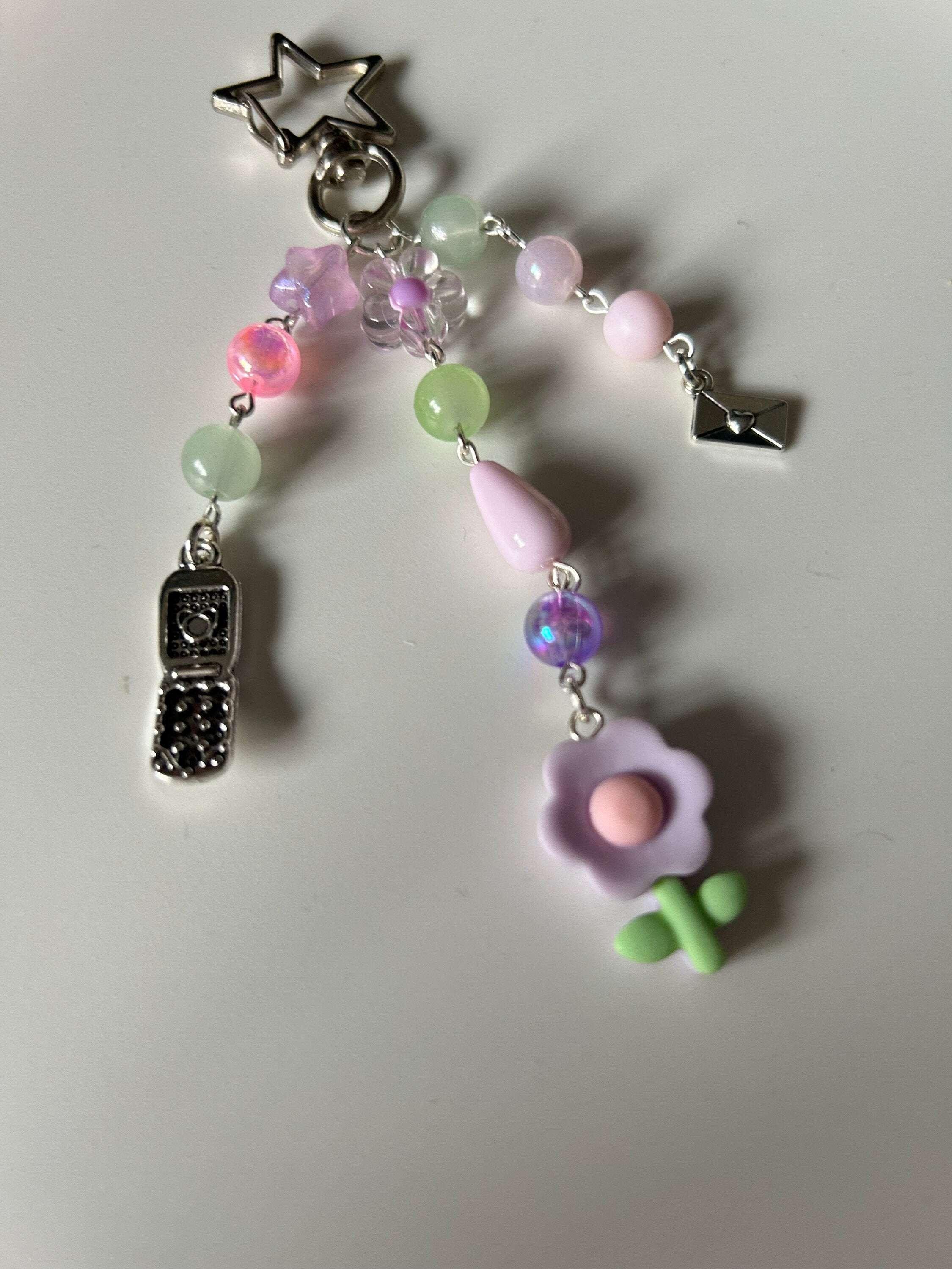 HANDMADE Cute Kawaii Lilac Flower Keychain - Beadsbylillixx