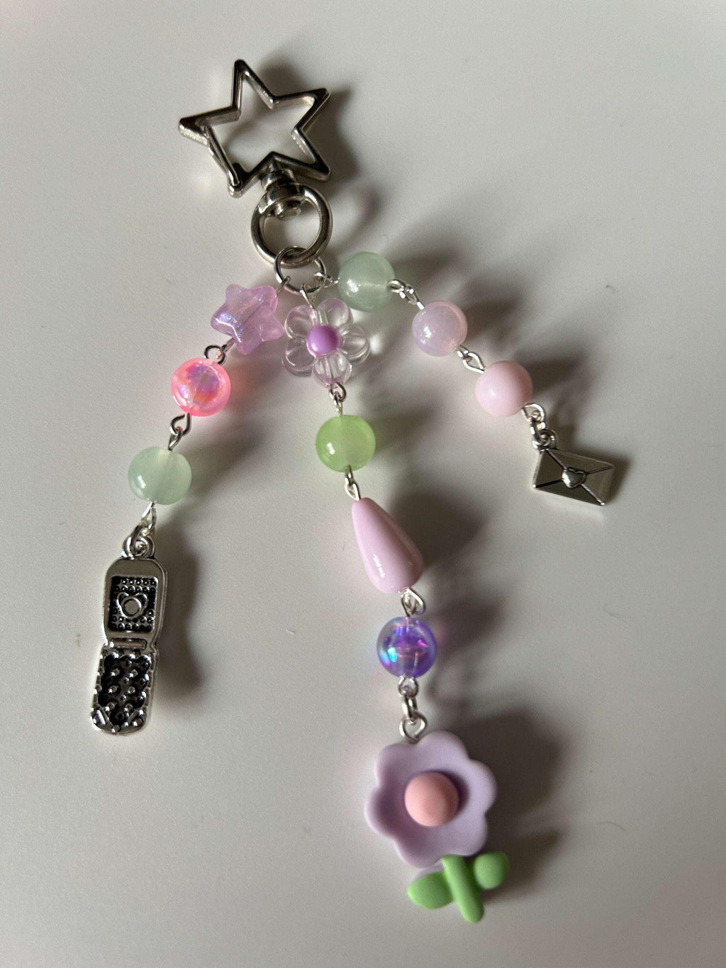 HANDMADE Cute Kawaii Lilac Flower Keychain - Beadsbylillixx