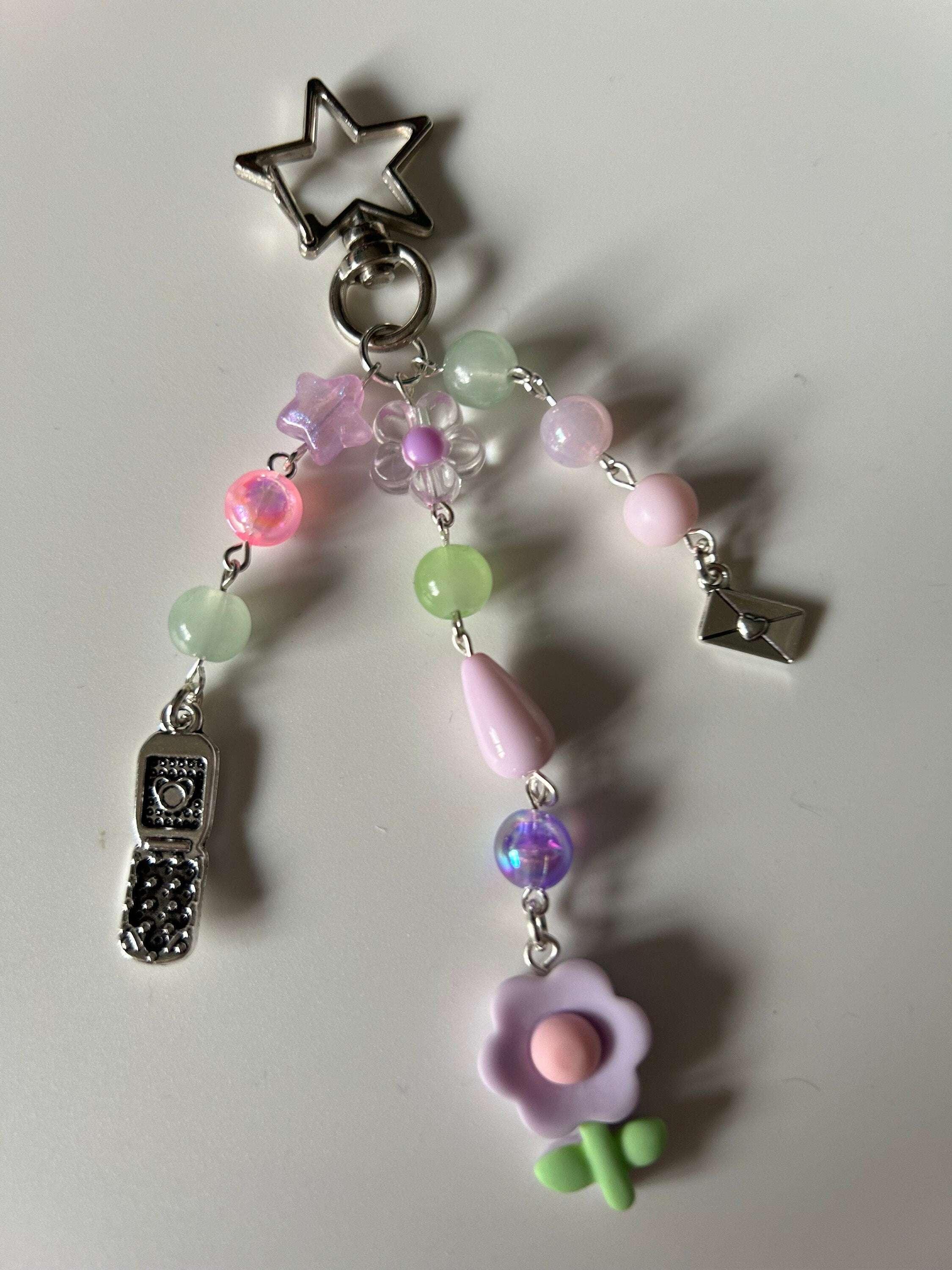 HANDMADE Cute Kawaii Lilac Flower Keychain - Beadsbylillixx