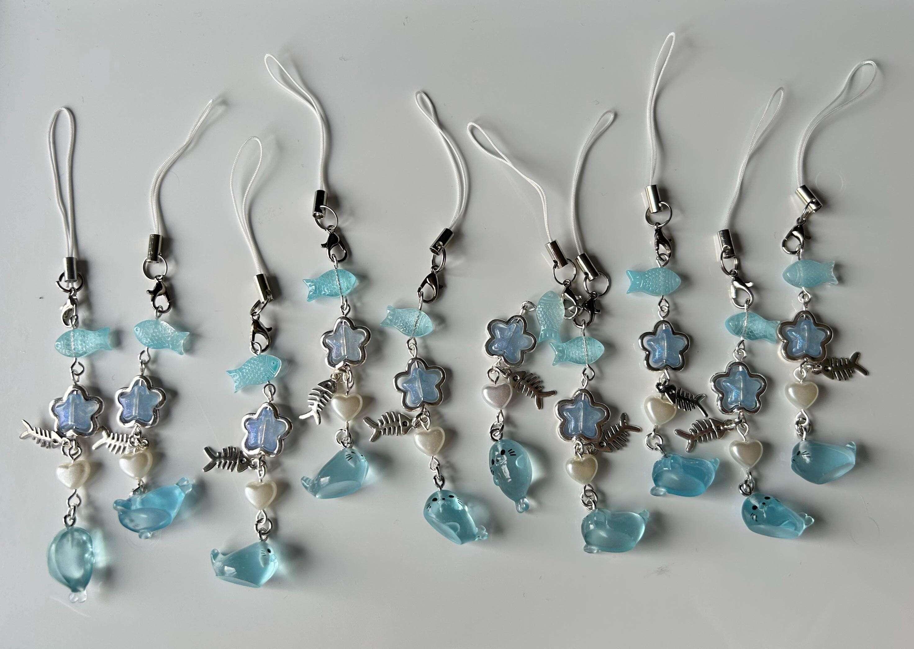 HANDMADE Cute Kawaii Seal Glow in the Dark Phone Charms - Beadsbylillixx