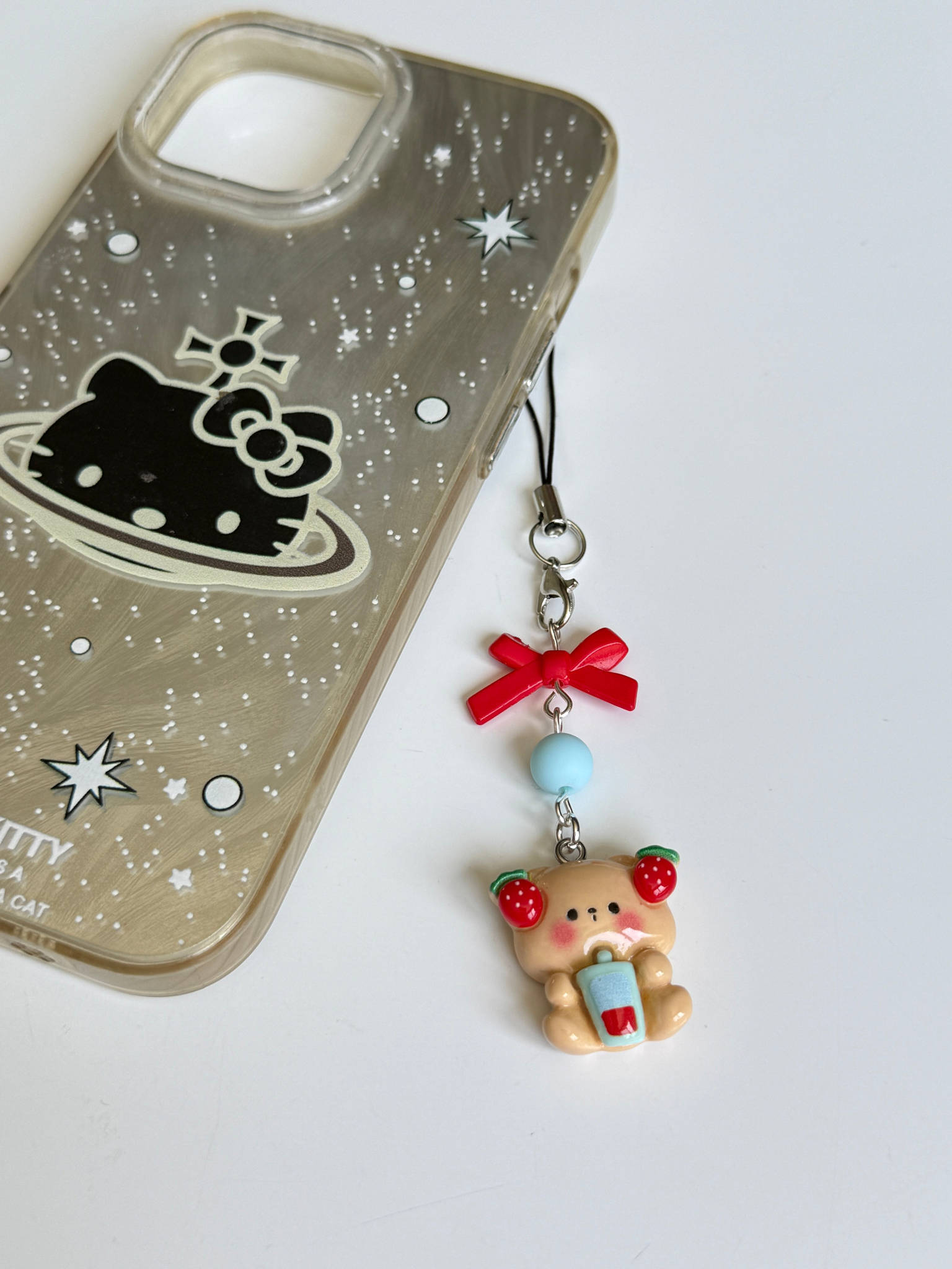 Handmade Cute Kawaii Snack Time bear Phone Charms Beadsbylillixx