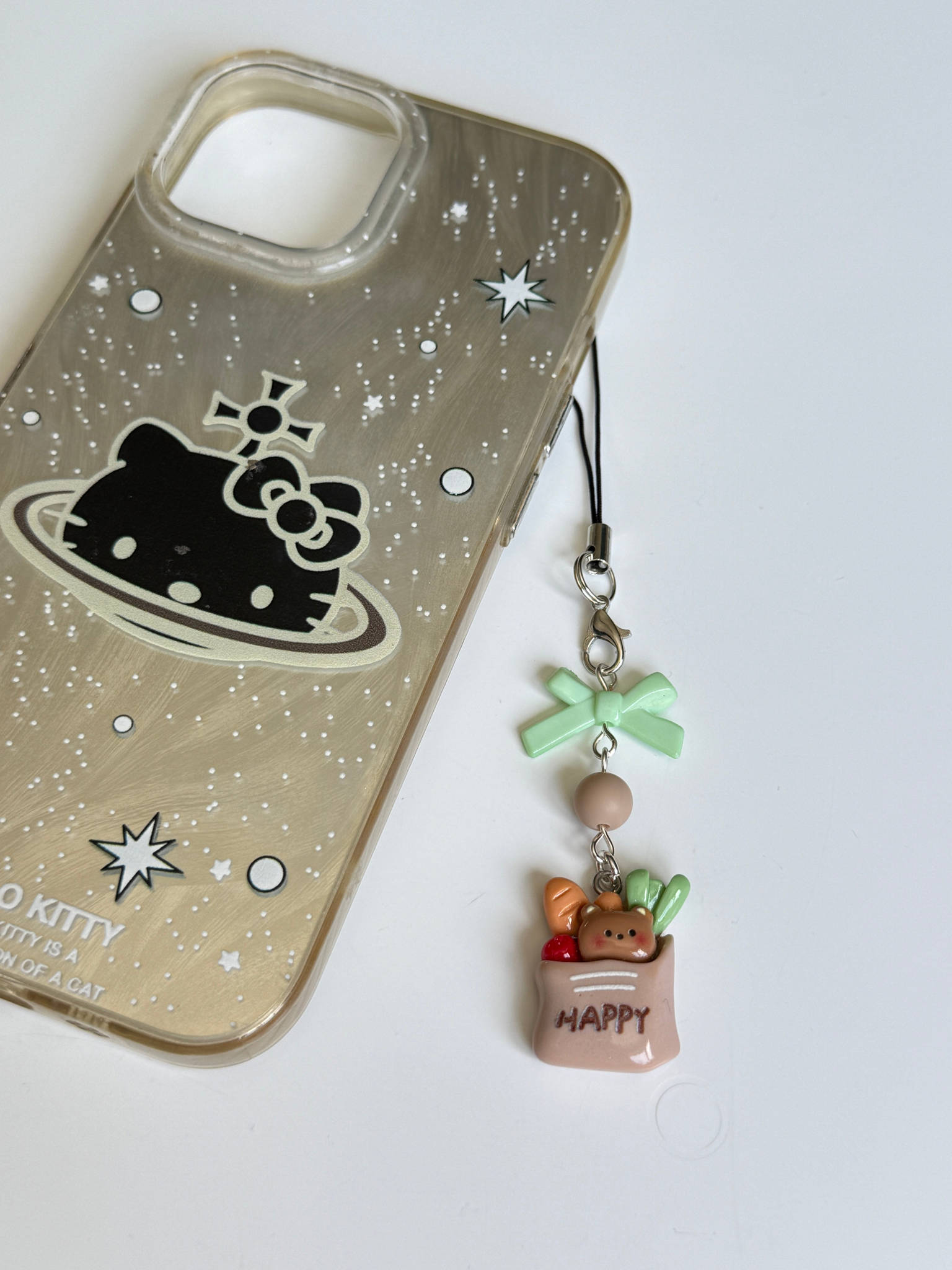 Handmade Cute Kawaii Snack Time bear Phone Charms Beadsbylillixx