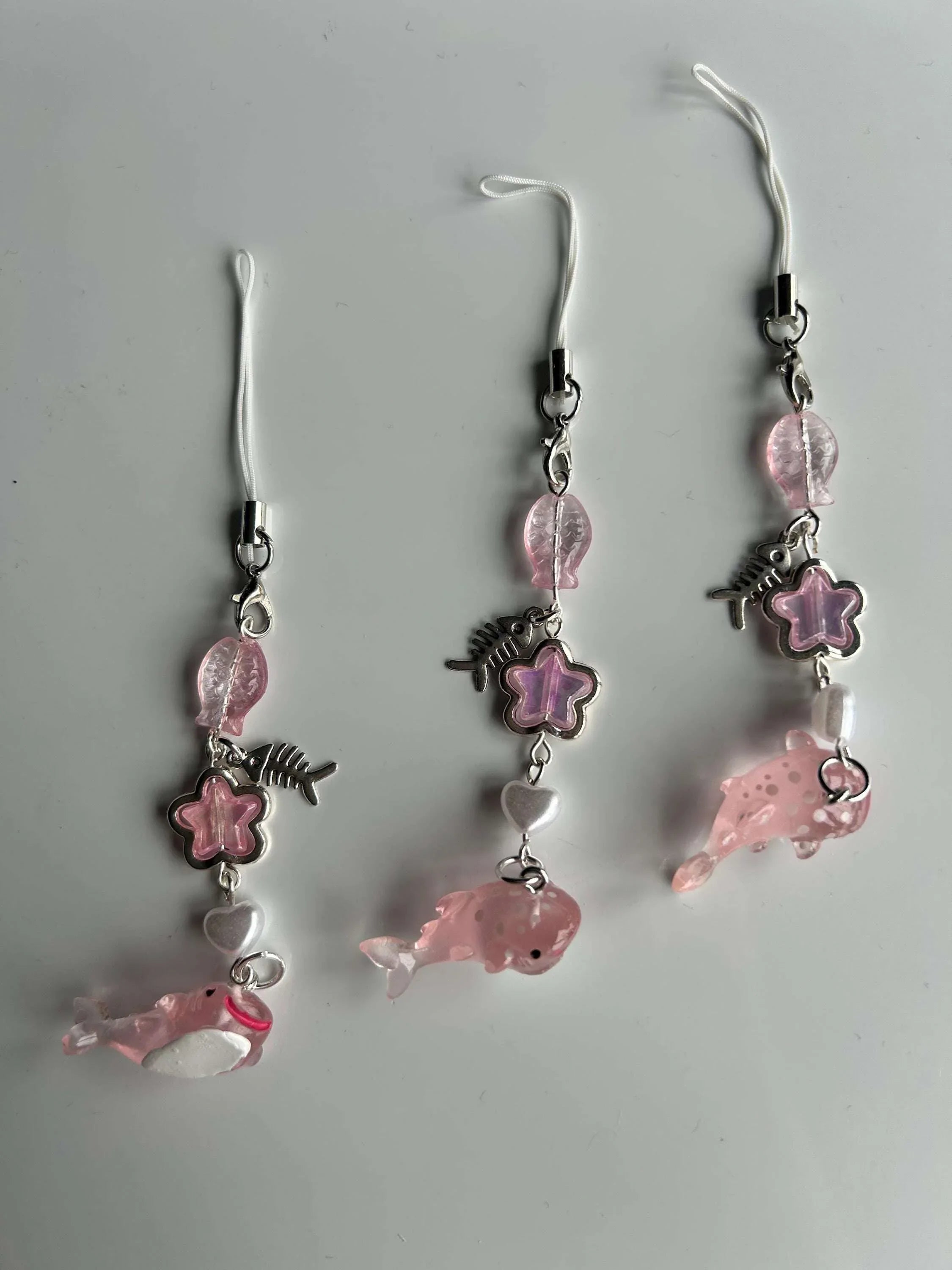 HANDMADE Cute New Pink Kawaii Whale Shark Phone Charms - Beadsbylillixx