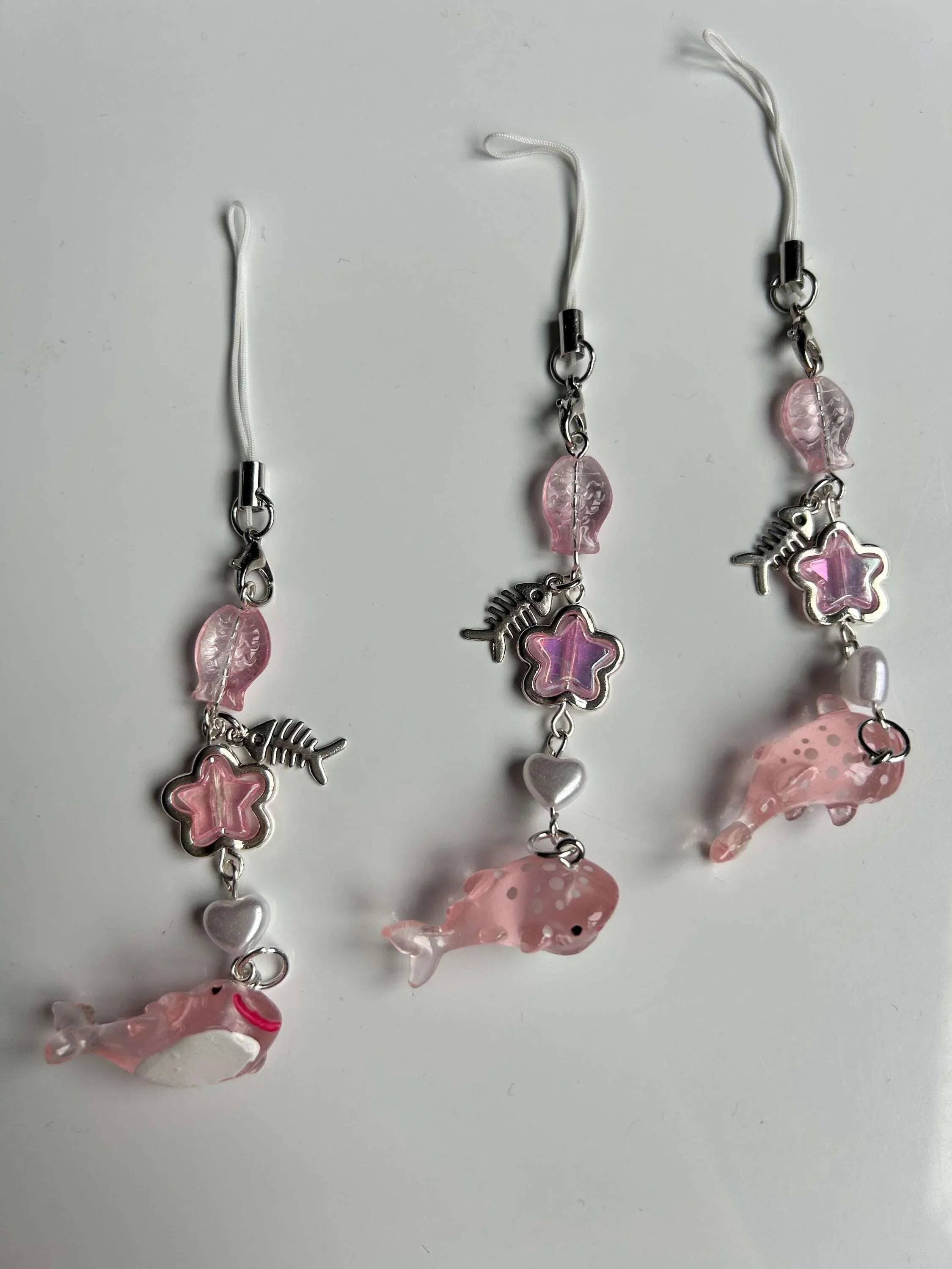 HANDMADE Cute New Pink Kawaii Whale Shark Phone Charms - Beadsbylillixx