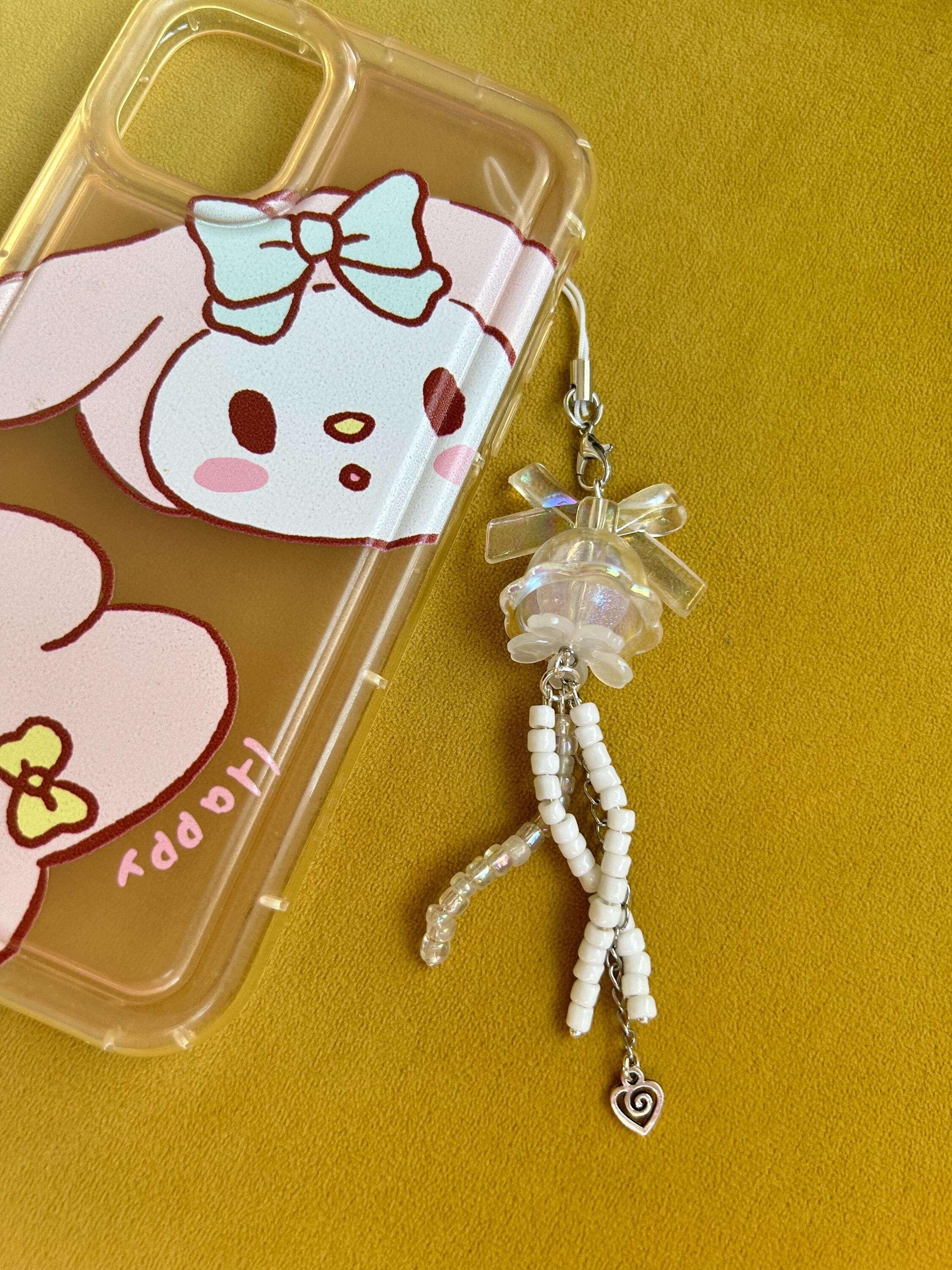 HANDMADE Cute Pastel Bow Jellyfish Phone Charms - Beadsbylillixx