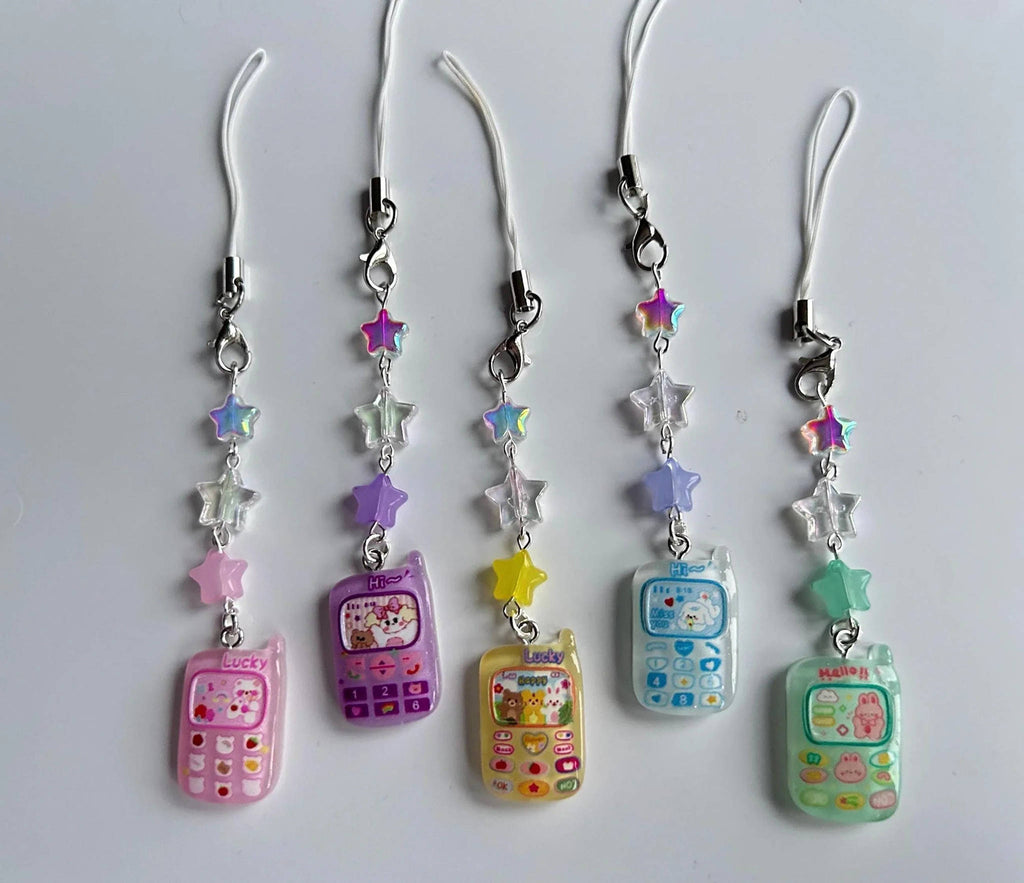 Handmade Cute Retro Mobile Phone Charms Beadsbylillixx