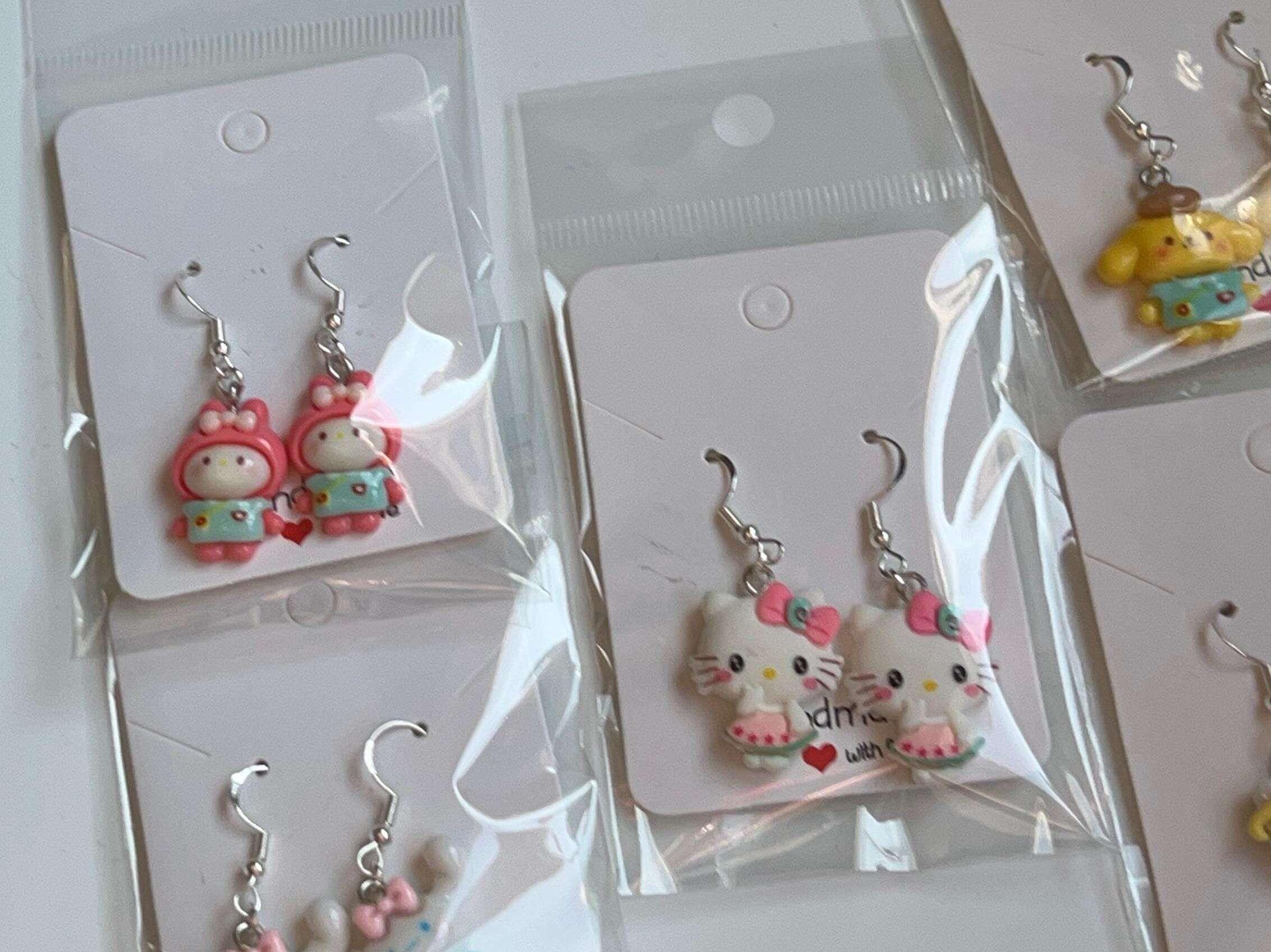 Handmade Cute Sanrio Spring Themed Charm Sterling Silver Earrings - Beadsbylillixx