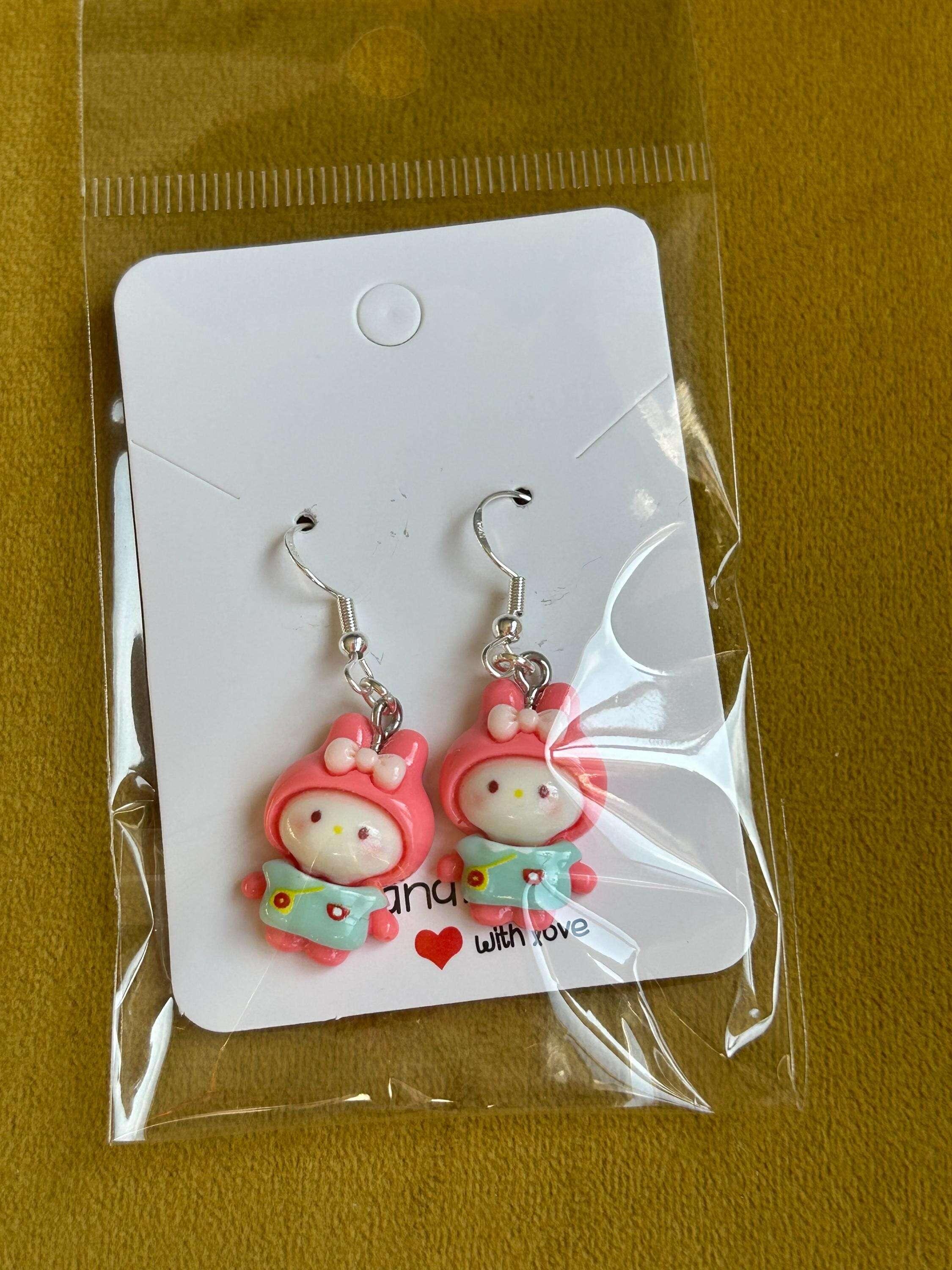 Handmade Cute Sanrio Spring Themed Charm Sterling Silver Earrings - Beadsbylillixx