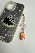 Handmade Cute Sanrio themed food Phone charms, beaded accessories, Hk, My Mld, kuromi, kawaii phone charm Beadsbylillixx