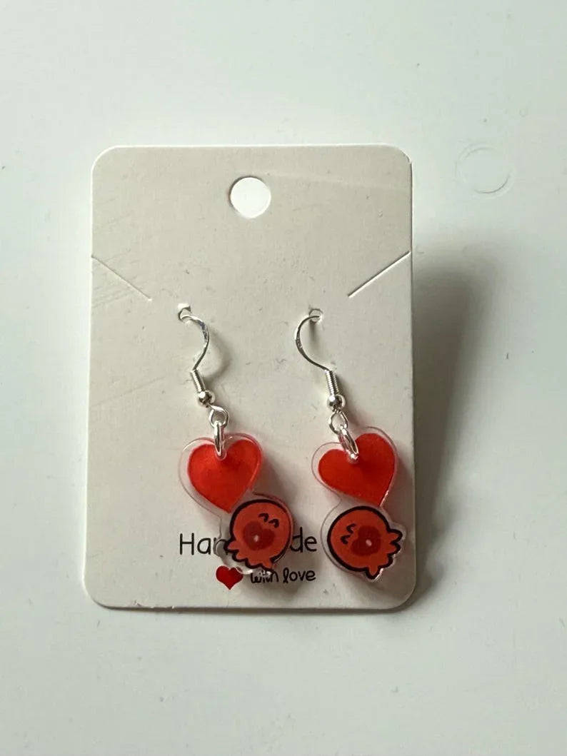 Handmade Cute Sanrio Themed Hangyodon Sterling Silver Earrings Beadsbylillixx