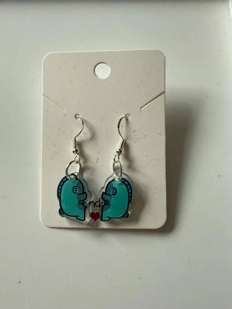Handmade Cute Sanrio Themed Hangyodon Sterling Silver Earrings Beadsbylillixx