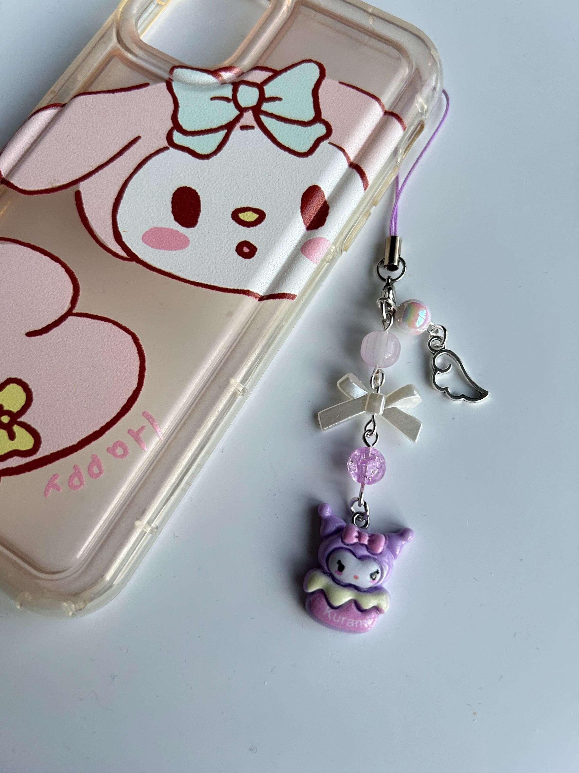 HANDMADE Cute Sanrio Themed Kuromi Phone Charm - Beadsbylillixx