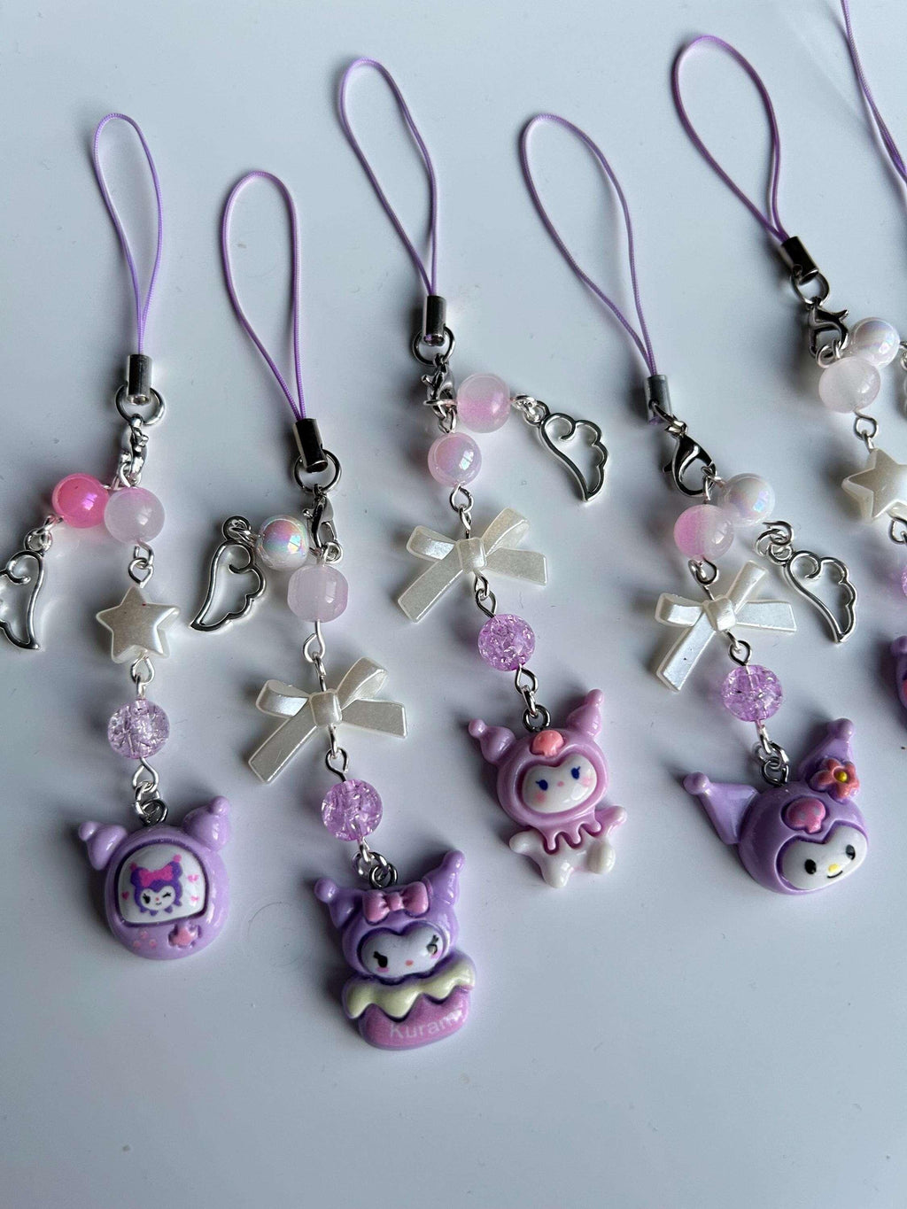HANDMADE Cute Sanrio Themed Kuromi Phone Charm - Beadsbylillixx