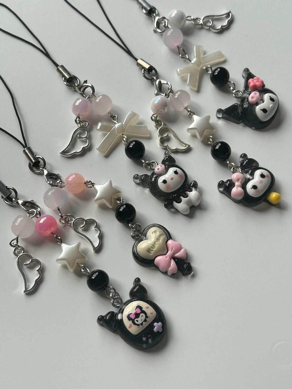 HANDMADE Cute Sanrio Themed Kuromi Phone Charm - Beadsbylillixx