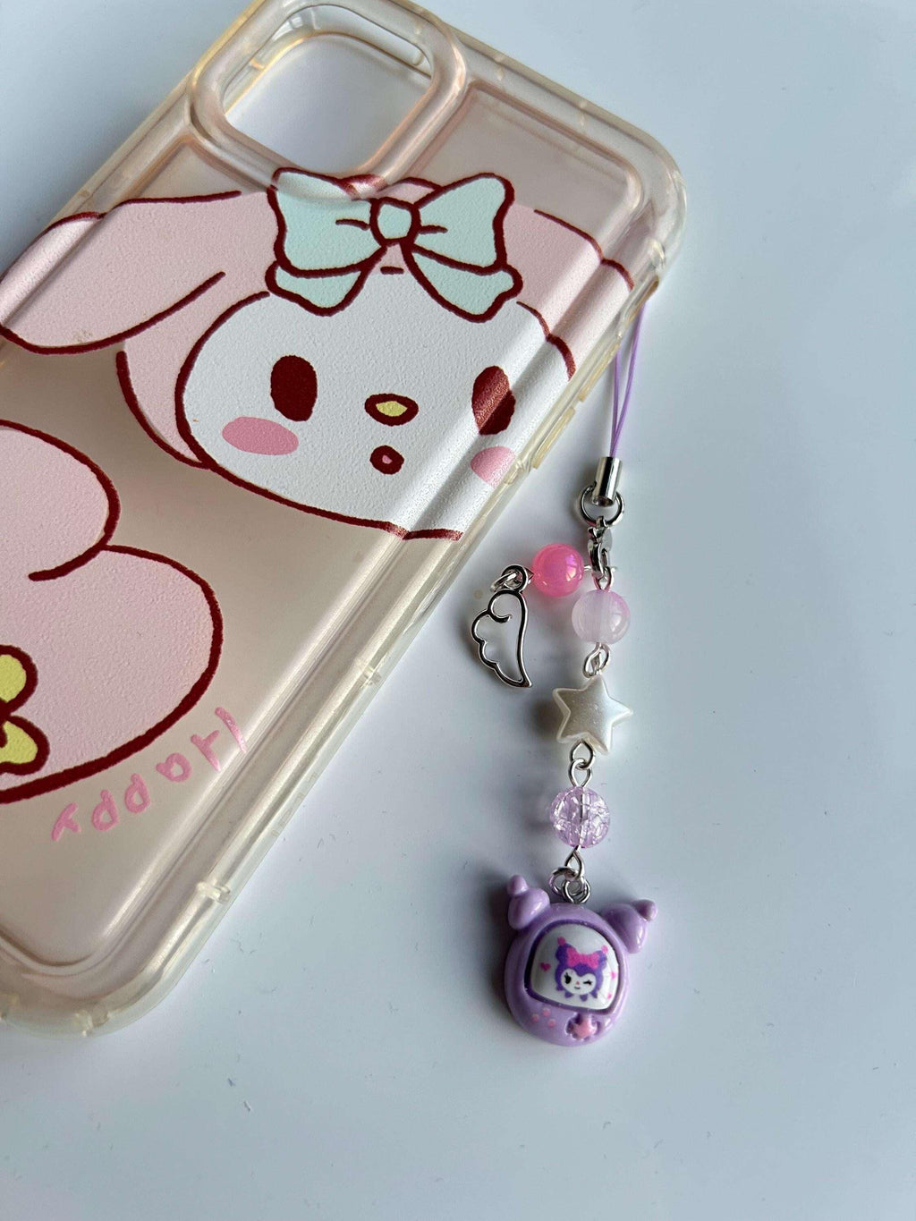 HANDMADE Cute Sanrio Themed Kuromi Phone Charm - Beadsbylillixx