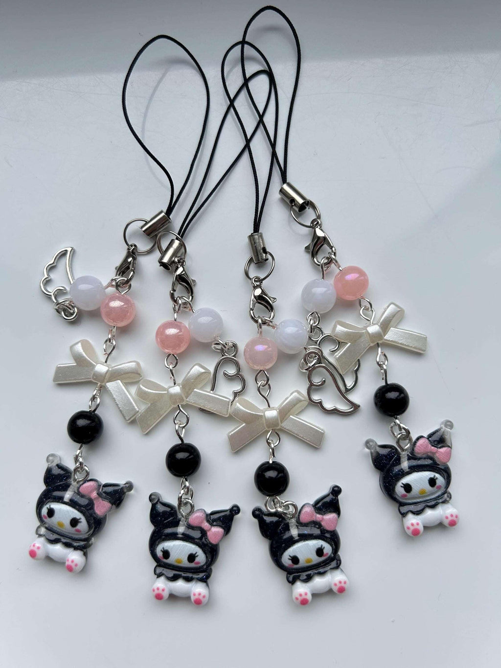 HANDMADE Cute Sanrio Themed Kuromi Phone Charm - Beadsbylillixx