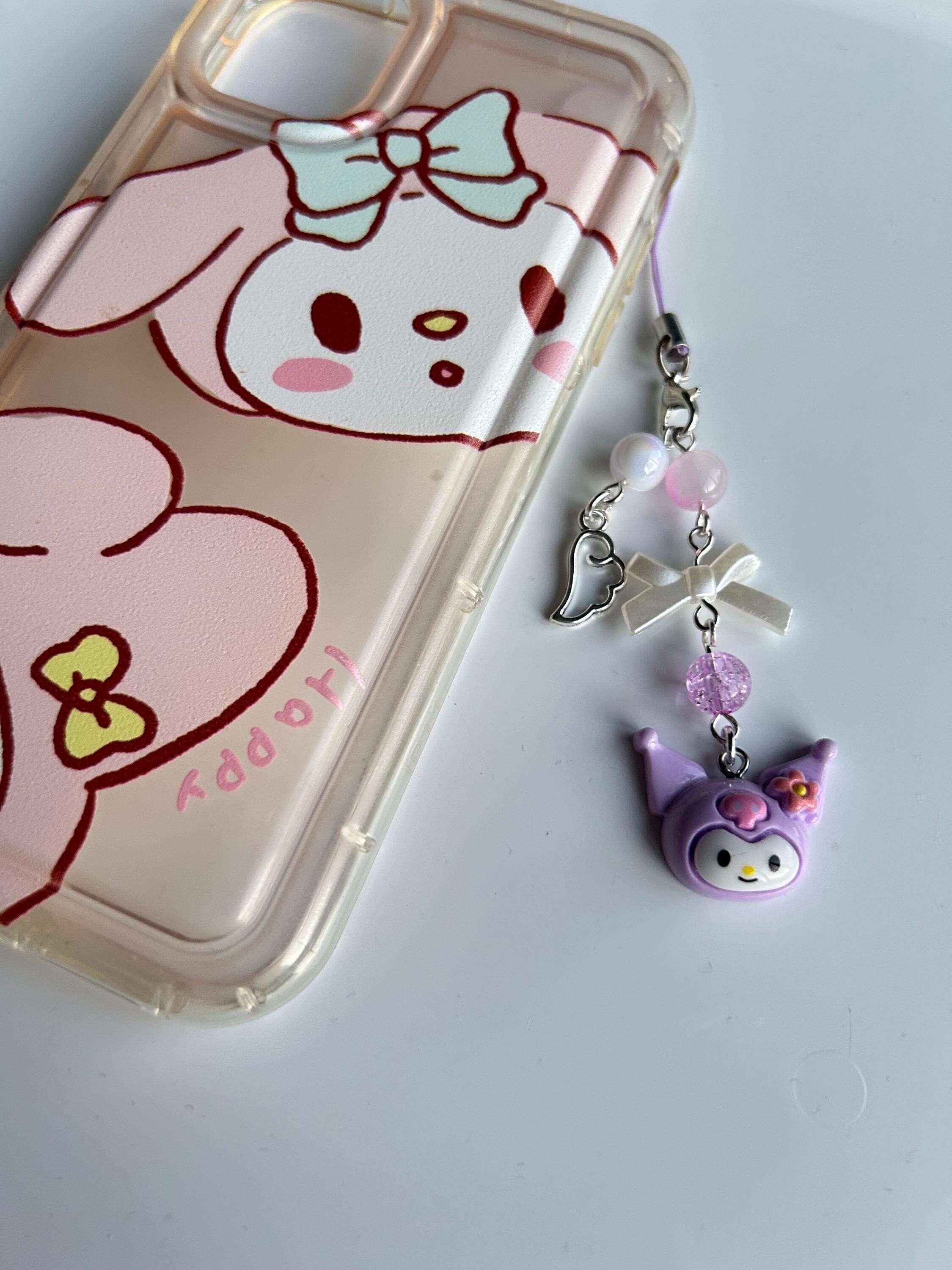 HANDMADE Cute Sanrio Themed Kuromi Phone Charm - Beadsbylillixx
