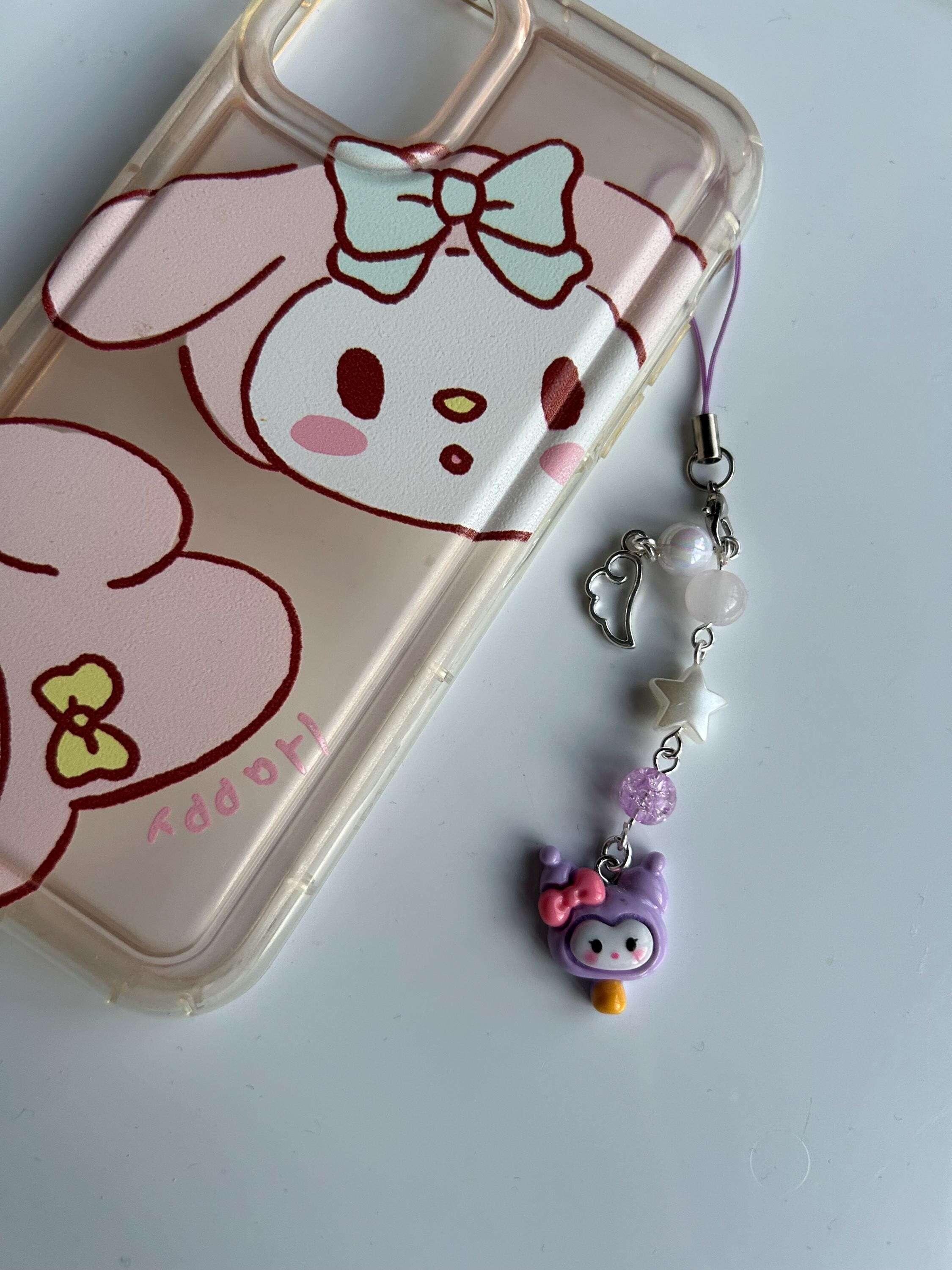 HANDMADE Cute Sanrio Themed Kuromi Phone Charm - Beadsbylillixx