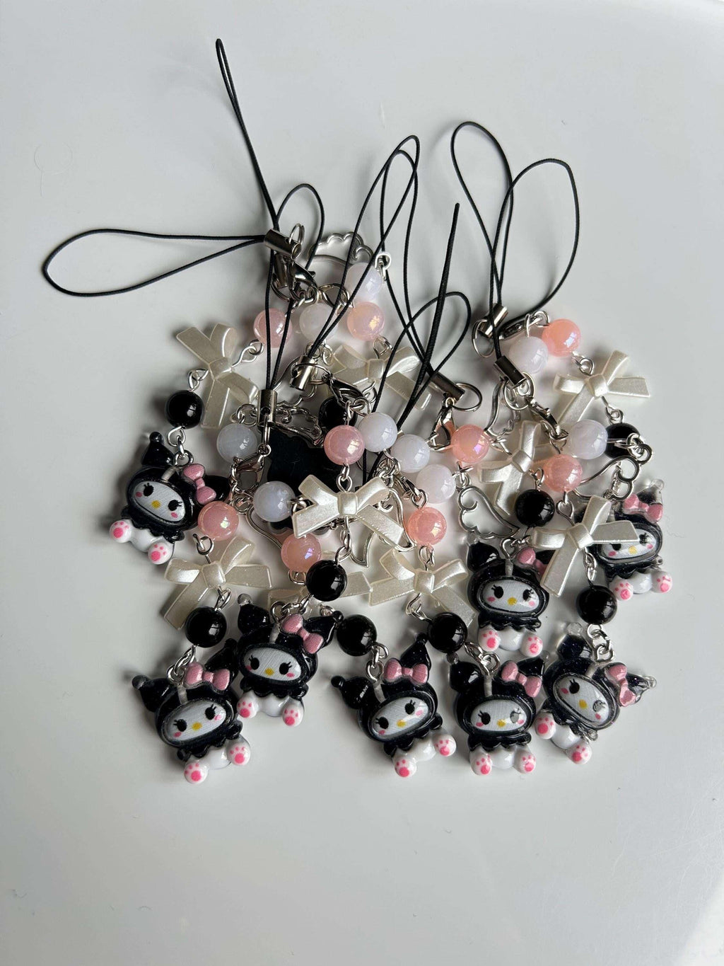 HANDMADE Cute Sanrio Themed Kuromi Phone Charm - Beadsbylillixx