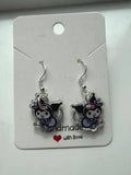 Handmade Cute Sanrio Themed kuromi Sterling Silver Earrings Beadsbylillixx