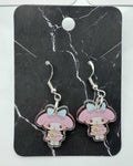 Handmade Cute Sanrio Themed My Melody and My sweet piano Sterling Silver Earrings Beadsbylillixx