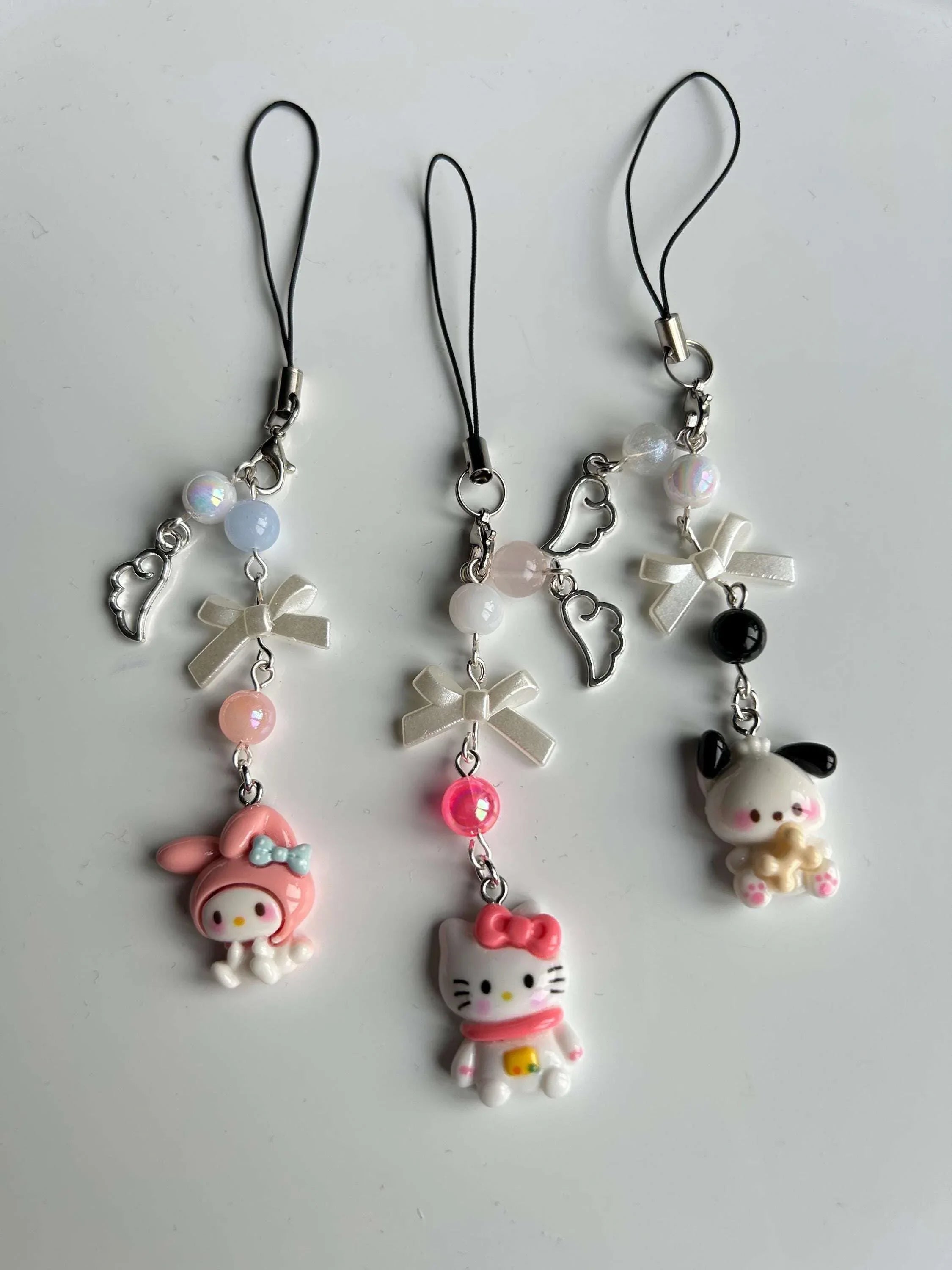 HANDMADE Cute Sanrio Themed Pochacco HK and My Melody Phone Charms - Beadsbylillixx