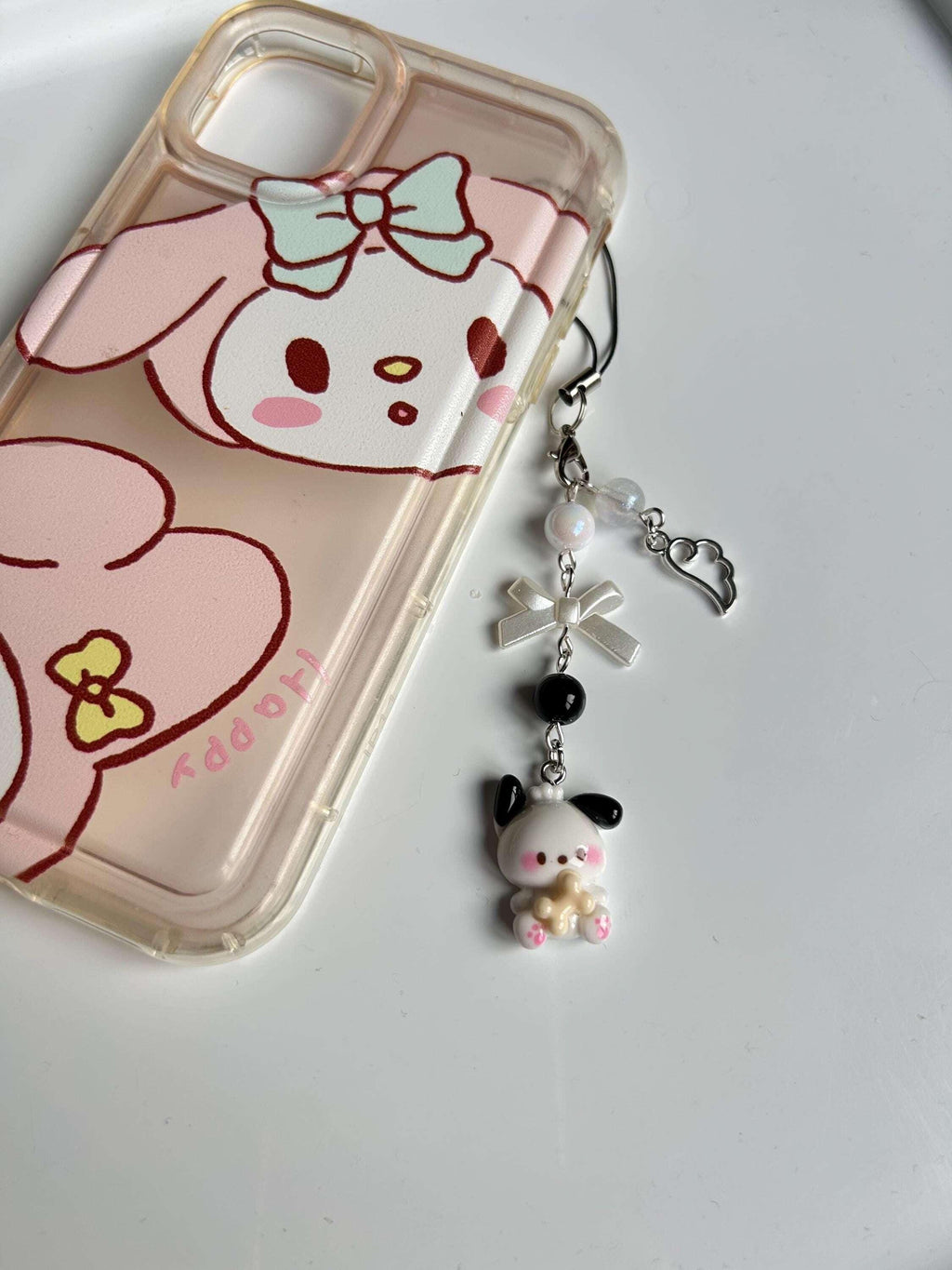 HANDMADE Cute Sanrio Themed Pochacco HK and My Melody Phone Charms - Beadsbylillixx