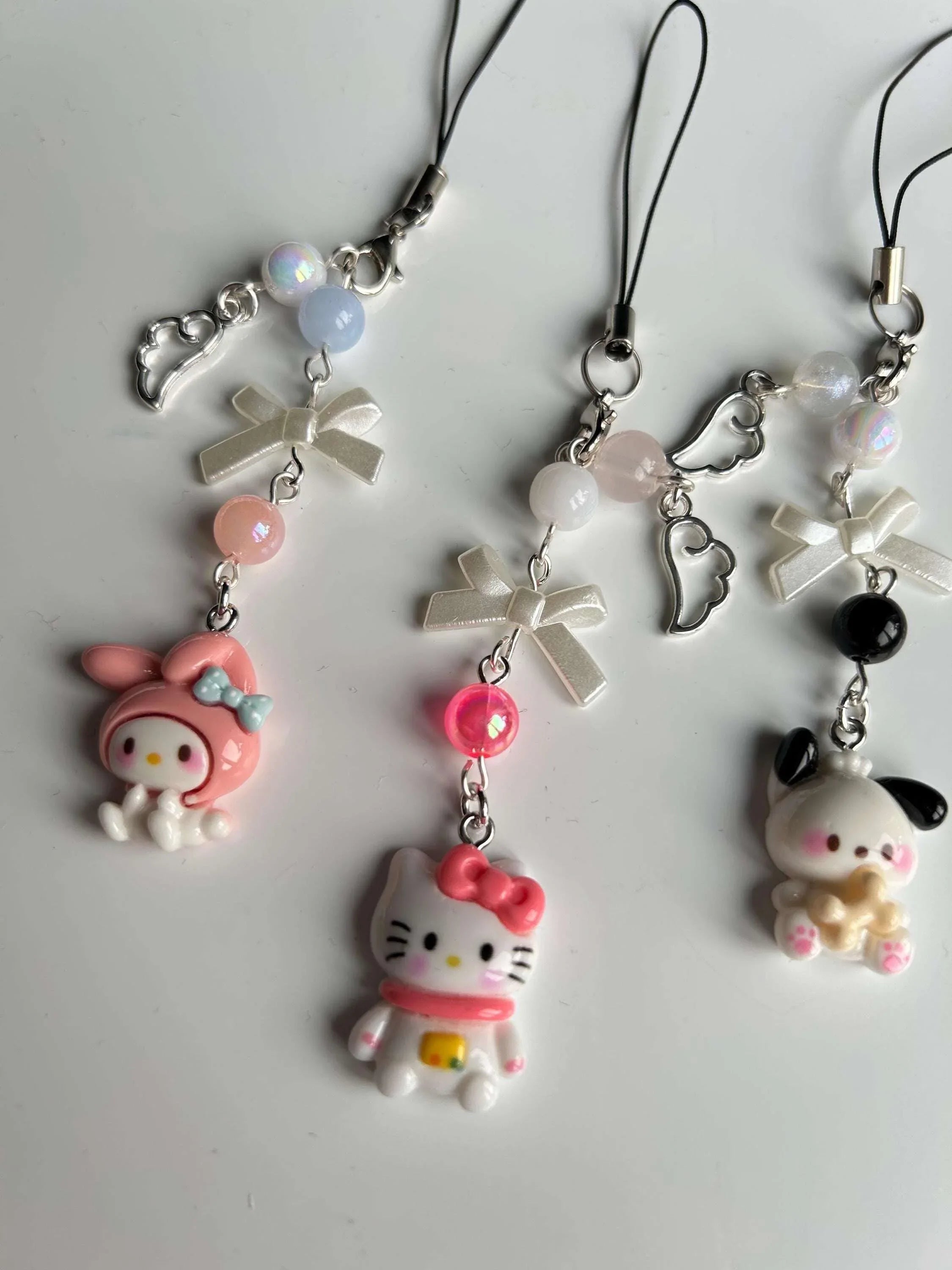 HANDMADE Cute Sanrio Themed Pochacco HK and My Melody Phone Charms - Beadsbylillixx