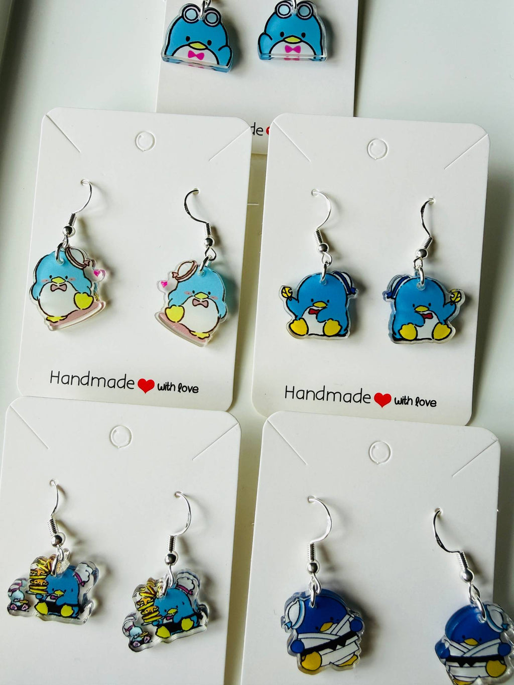 Handmade Cute Sanrio Themed TuxedoSam Sterling Silver Earrings Beadsbylillixx