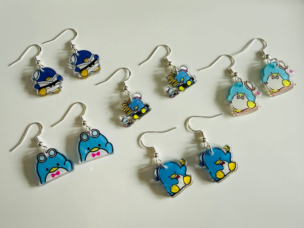 Handmade Cute Sanrio Themed TuxedoSam Sterling Silver Earrings Beadsbylillixx