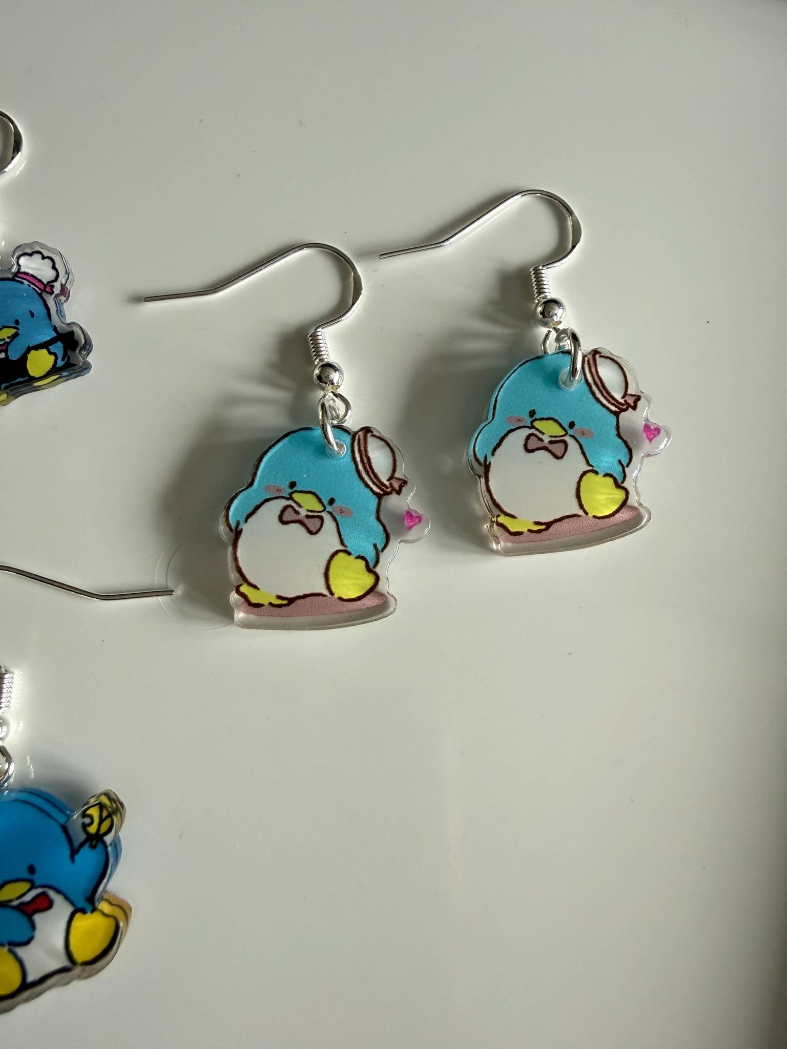 Handmade Cute Sanrio Themed TuxedoSam Sterling Silver Earrings Beadsbylillixx