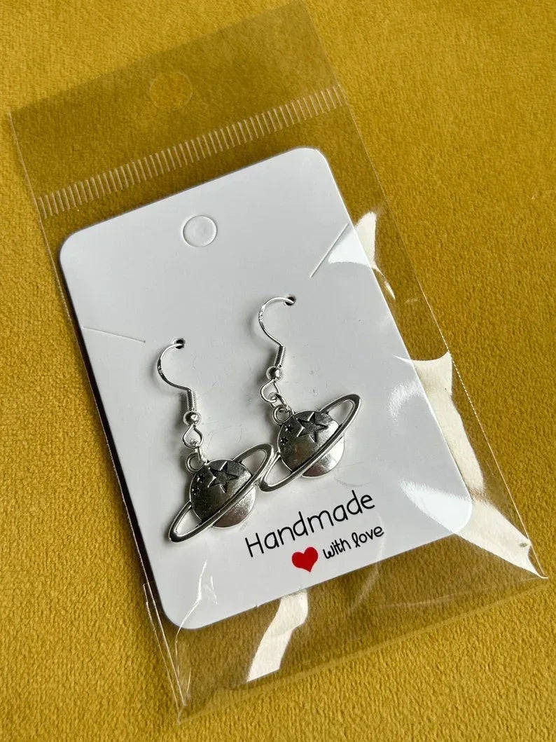 Handmade Cute Sterling Silver Earrings, Fish hook earrings, Planet earrings, key and lock, star earrings Beadsbylillixx
