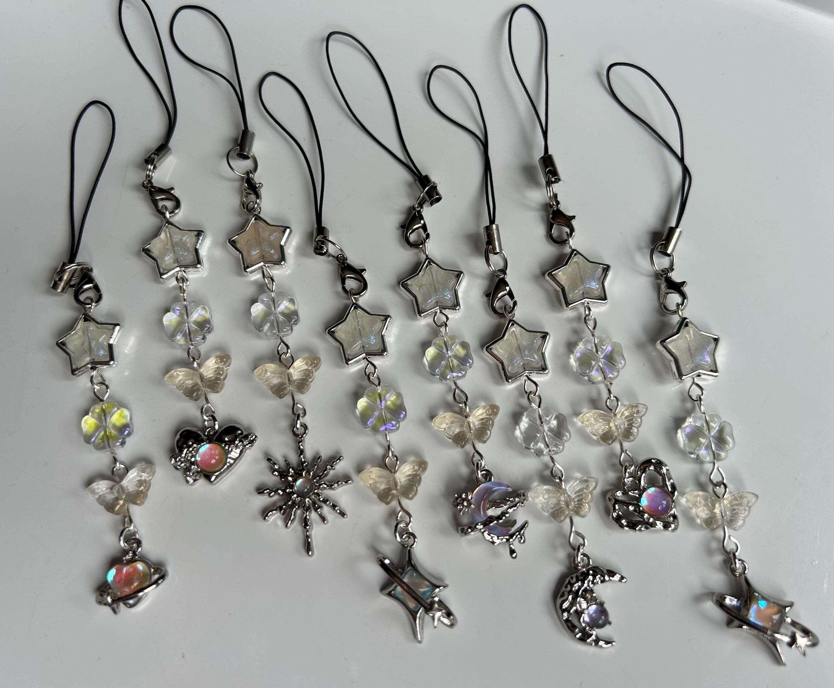 HANDMADE Cute Whimsical Iridescent Phone Charms - Beadsbylillixx