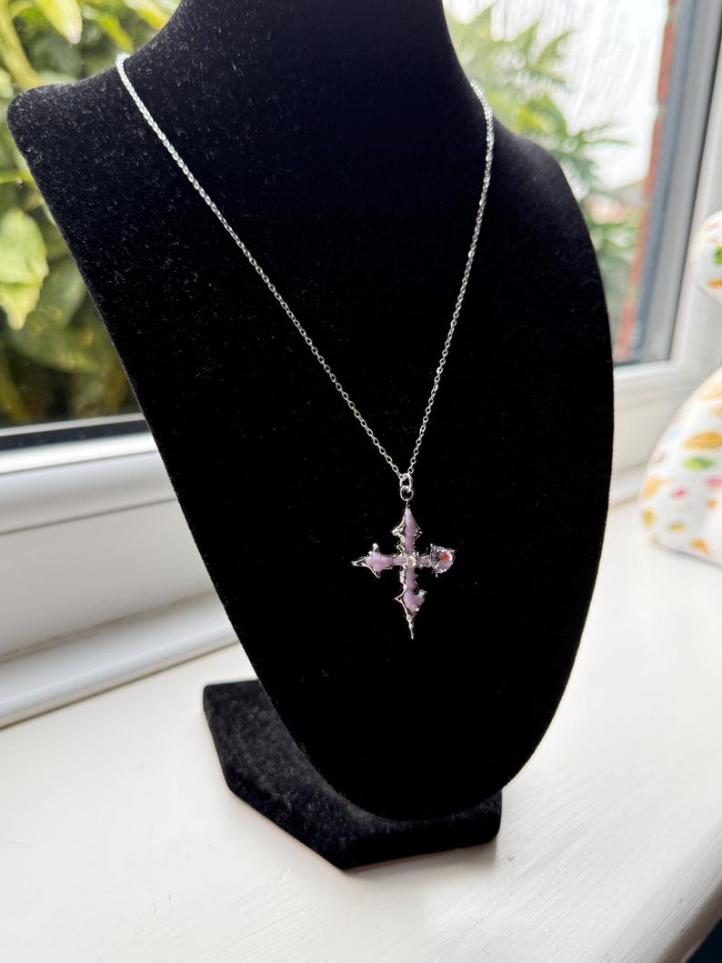Handmade Fairy Whimsical Purple Gem Necklace 17” Beadsbylillixx