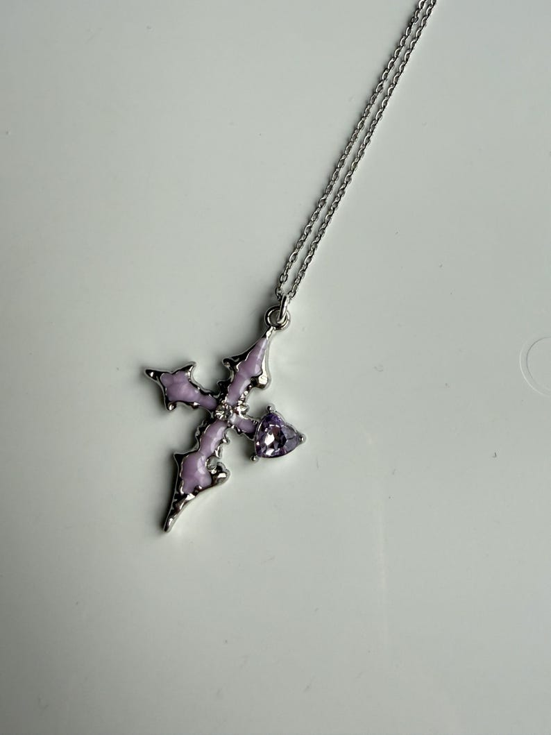 Handmade Fairy Whimsical Purple Gem Necklace 17” Beadsbylillixx