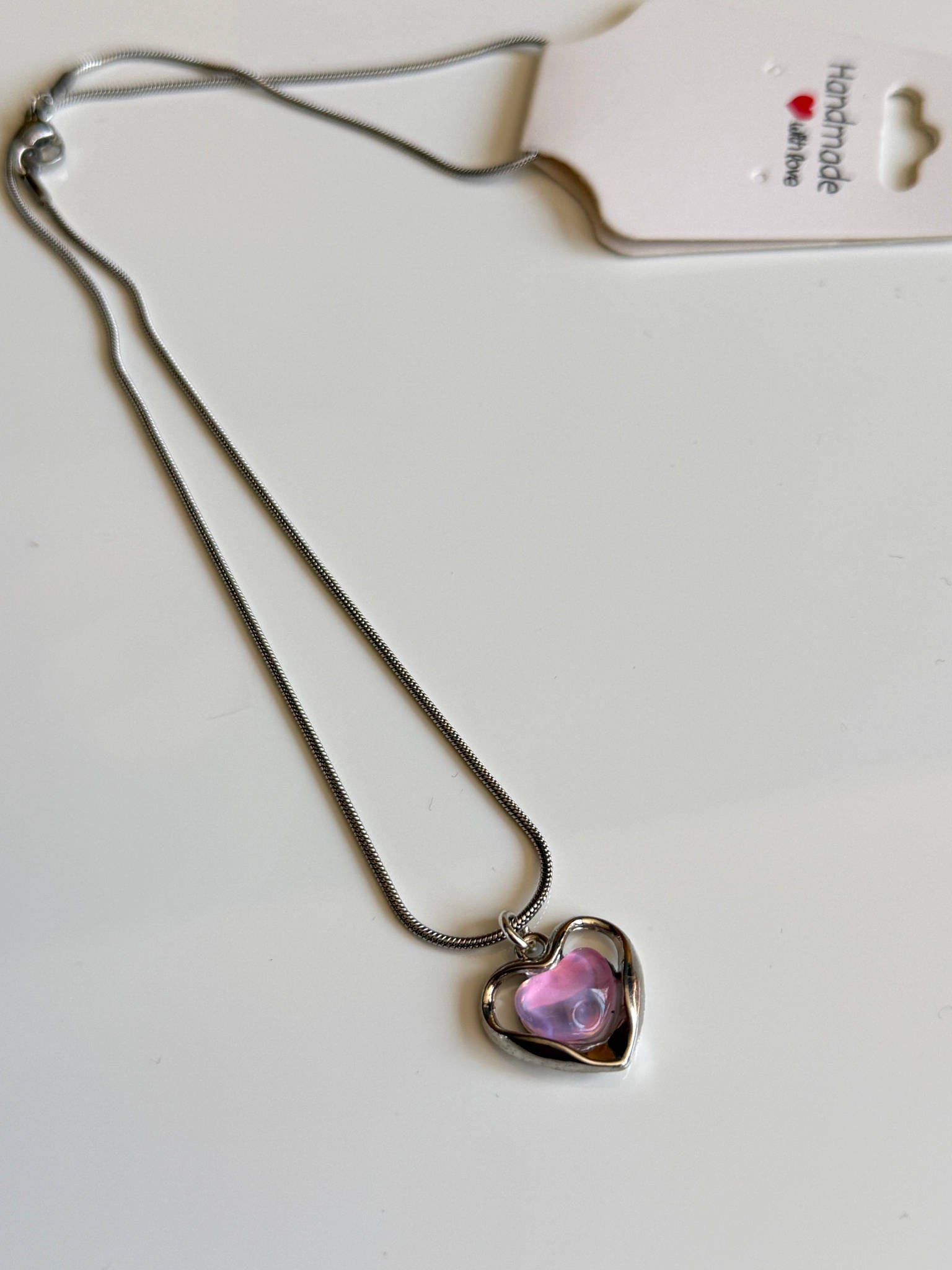 Handmade Fairycore - Whimsical Pink Gem Necklace 18” Beadsbylillixx
